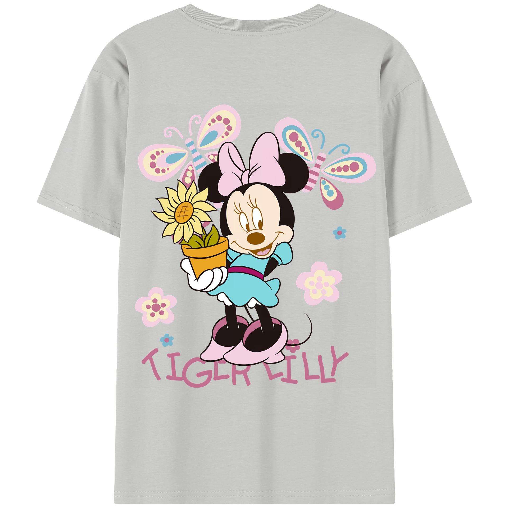 （画像用） ミッキーマウス Mickey Mouse レディース半袖Tシャツ(バックプリント)