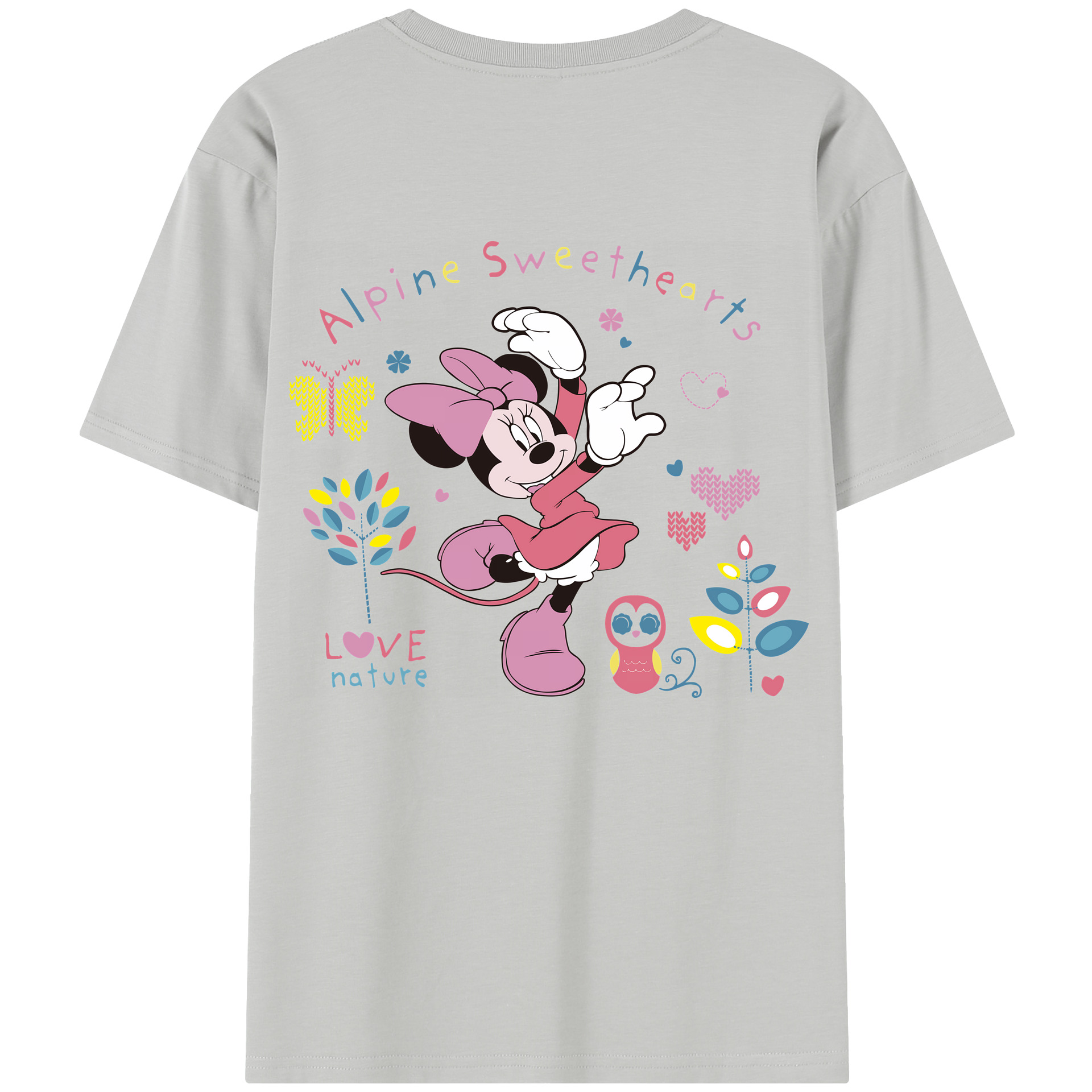 （画像用） ミッキーマウス Mickey Mouse レディース半袖Tシャツ(バックプリント)