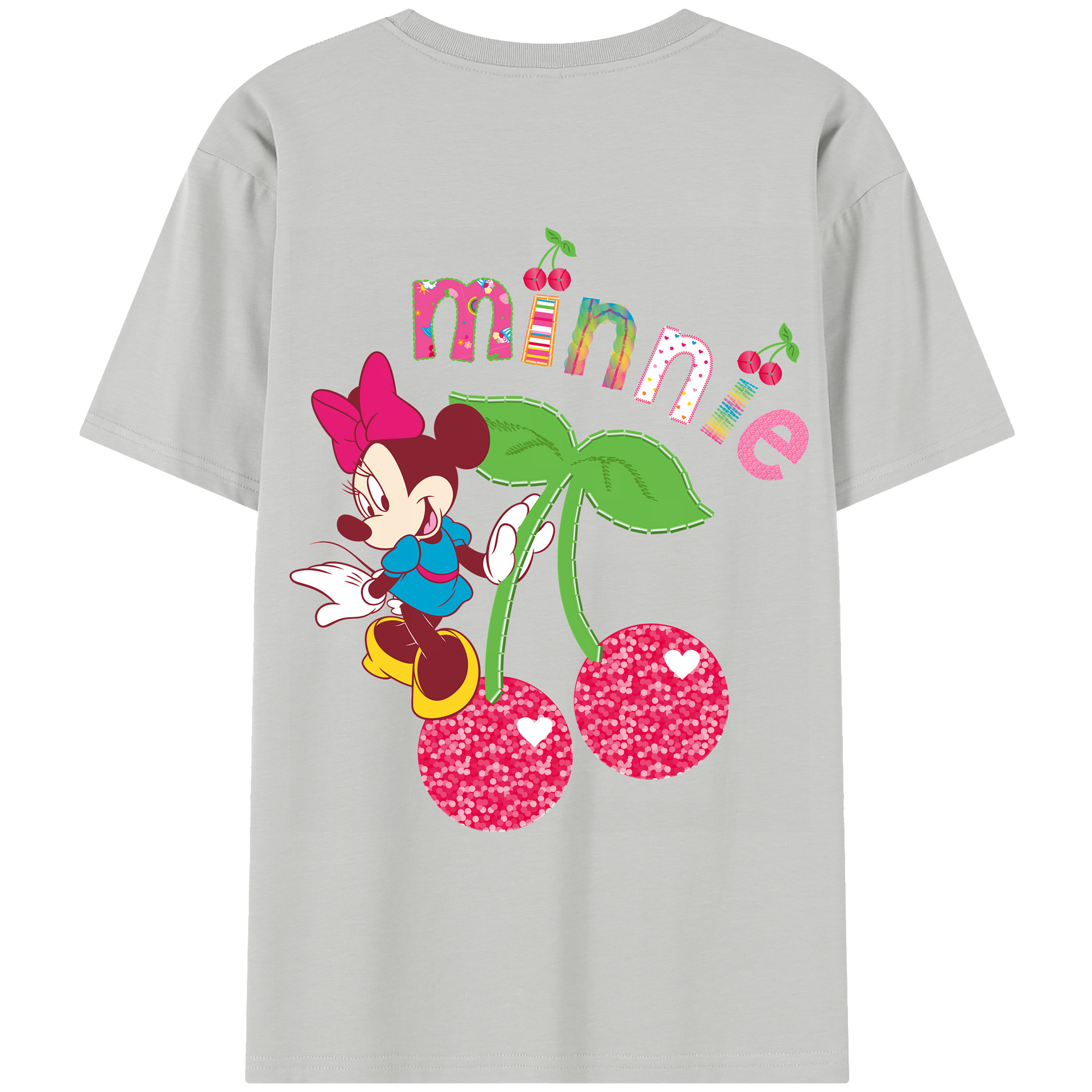 （画像用） ミッキーマウス Mickey Mouse レディース半袖Tシャツ(バックプリント)
