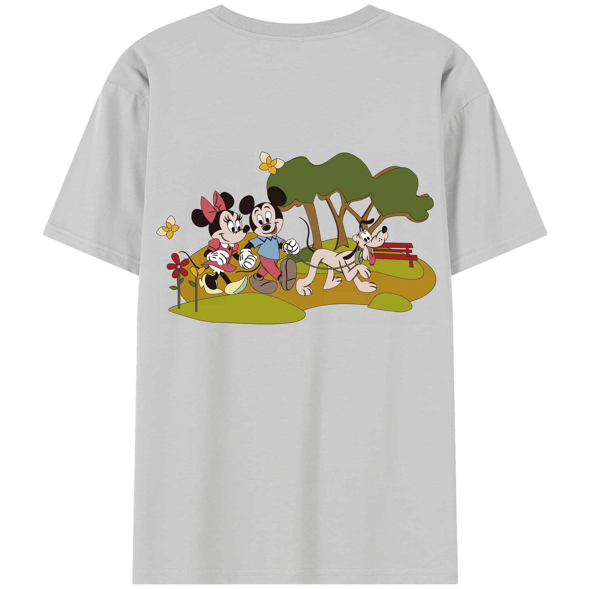 （画像用） ミッキーマウス Mickey Mouse レディース半袖Tシャツ(バックプリント)
