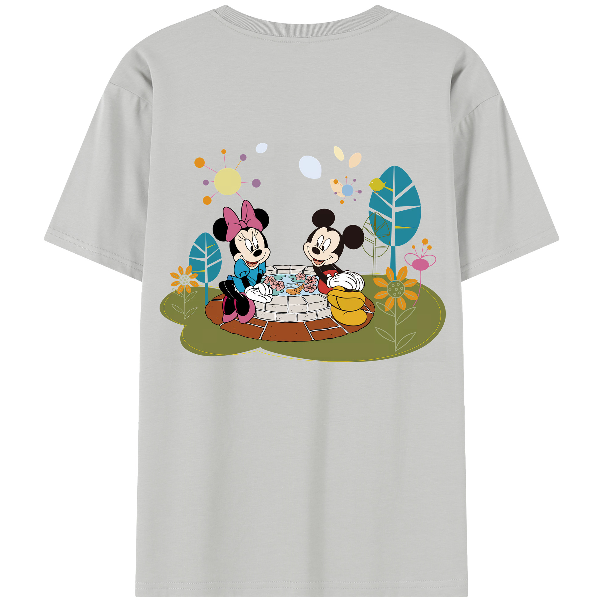 （画像用） ミッキーマウス Mickey Mouse レディース半袖Tシャツ(バックプリント)