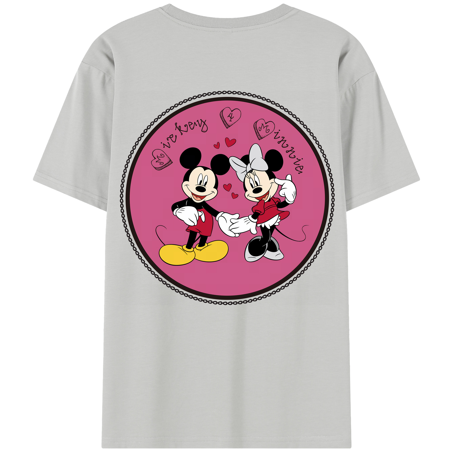 （画像用） ミッキーマウス Mickey Mouse レディース半袖Tシャツ(バックプリント)