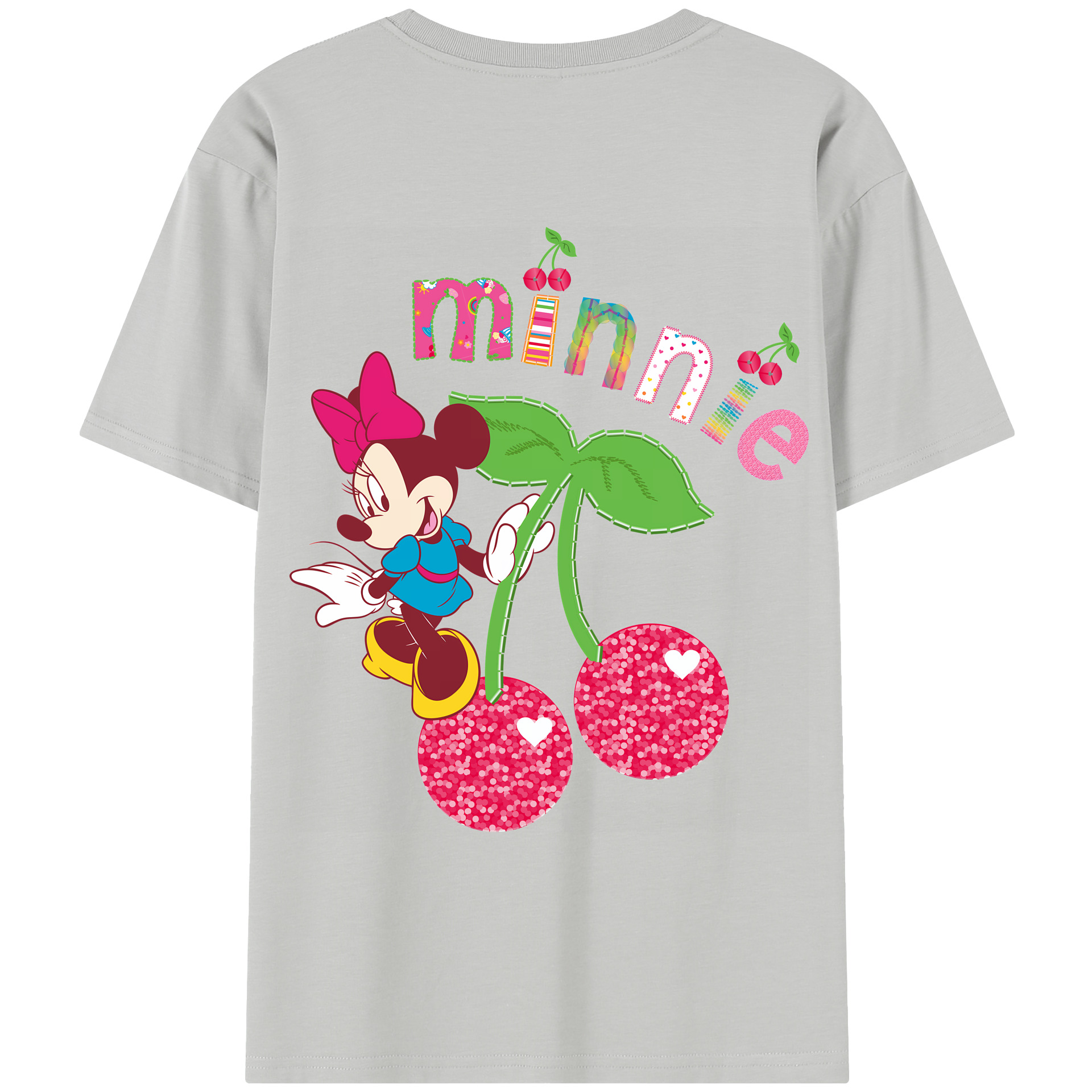 （画像用） ミッキーマウス Mickey Mouse レディース半袖Tシャツ(バックプリント)