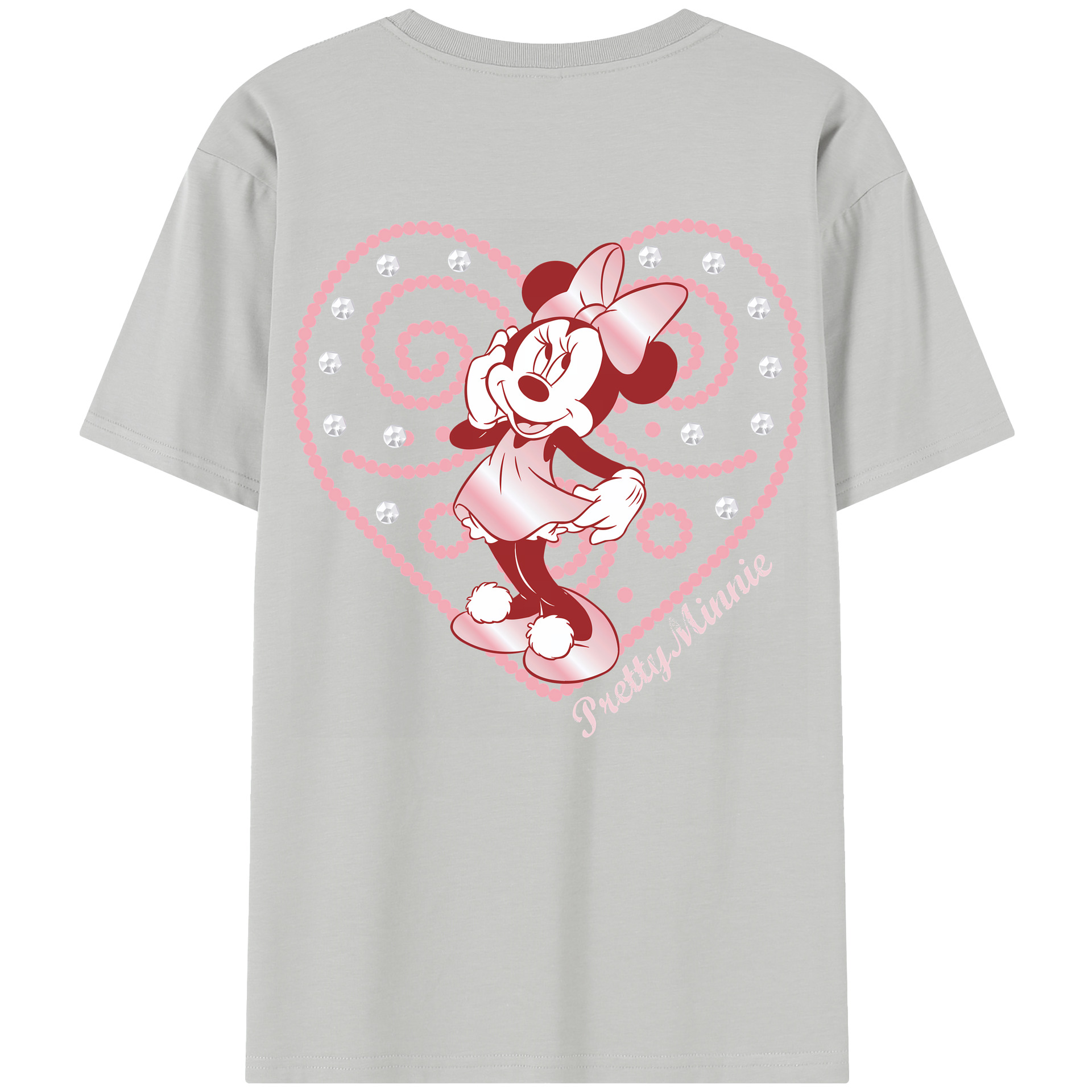 （画像用） ミッキーマウス Mickey Mouse レディース半袖Tシャツ(バックプリント)