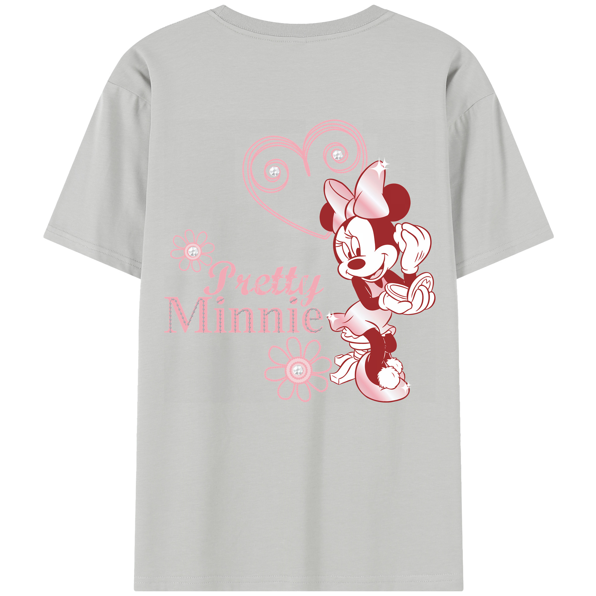 （画像用） ミッキーマウス Mickey Mouse レディース半袖Tシャツ(バックプリント)