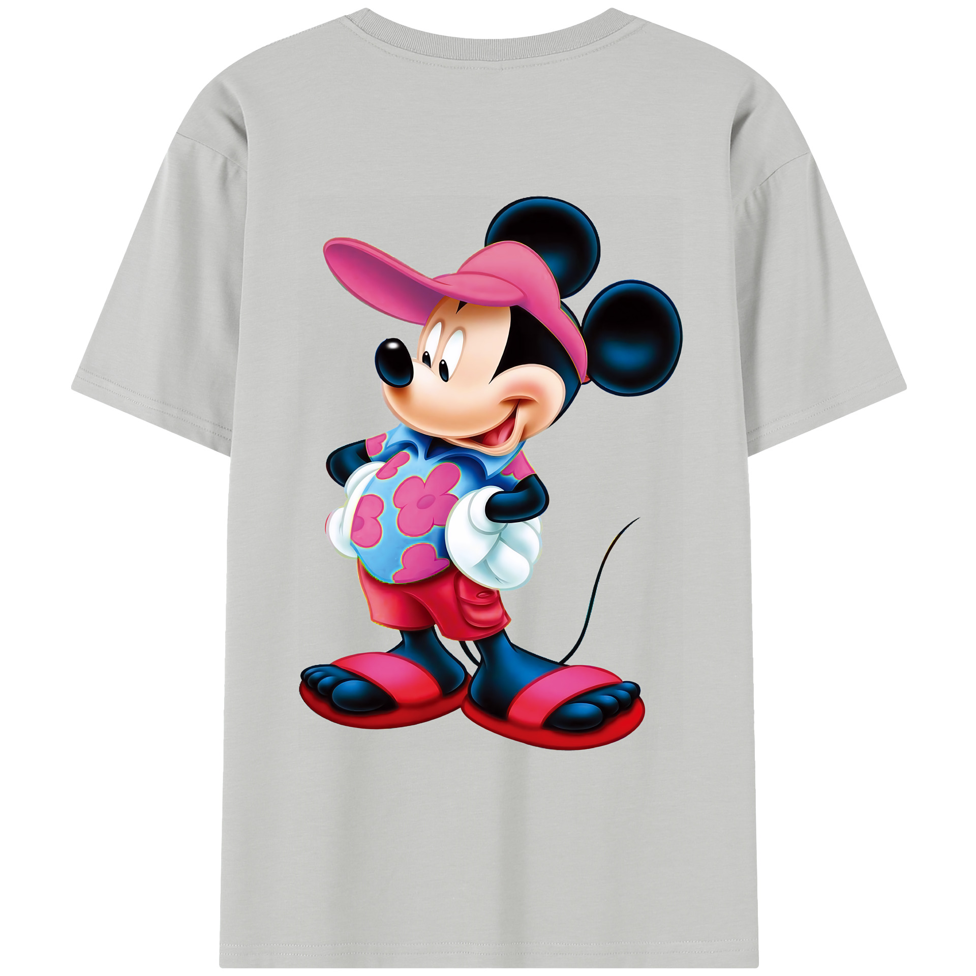 （画像用） ミッキーマウス Mickey Mouse レディース半袖Tシャツ(バックプリント)