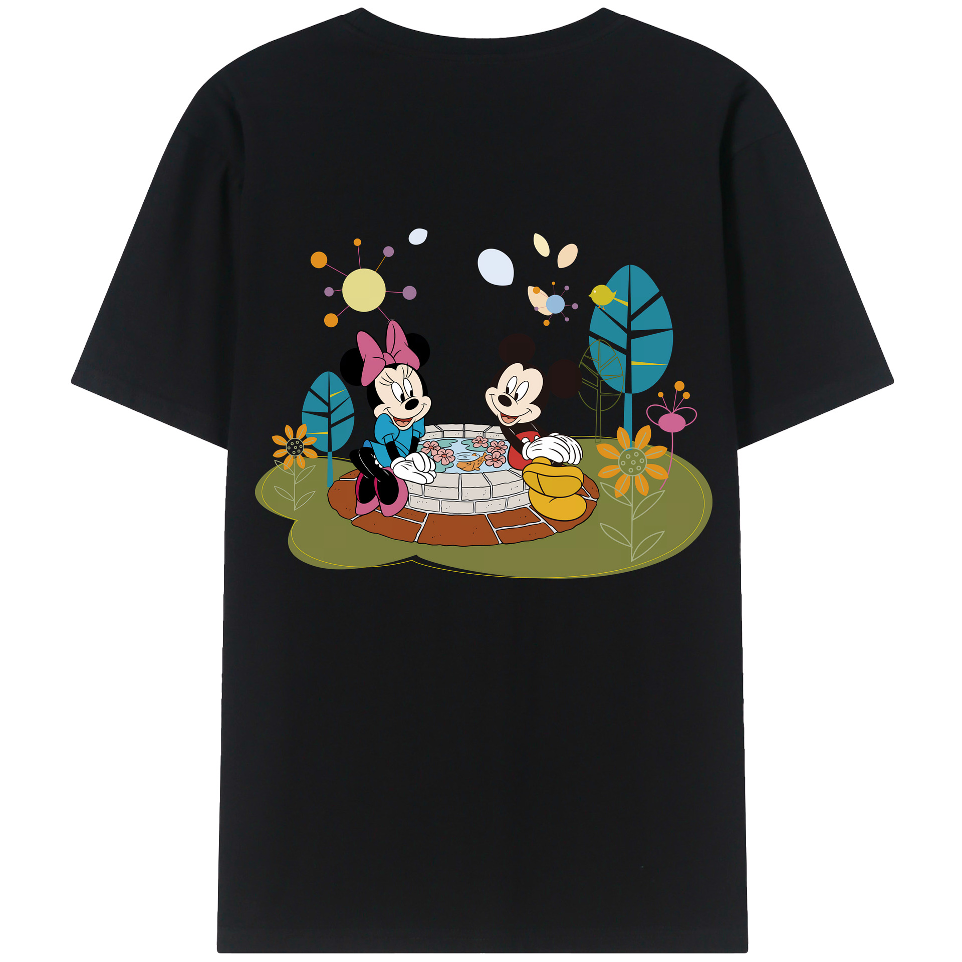 （画像用） ミッキーマウス Mickey Mouse レディース半袖Tシャツ(バックプリント)