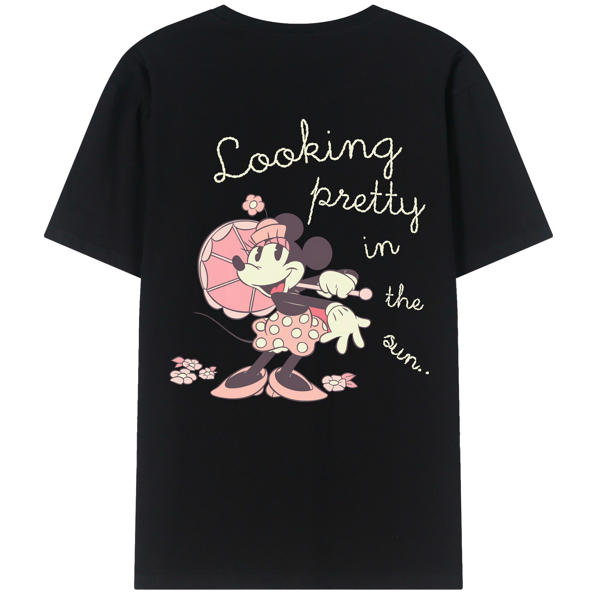 （画像用） ミッキーマウス Mickey Mouse レディース半袖Tシャツ(バックプリント)