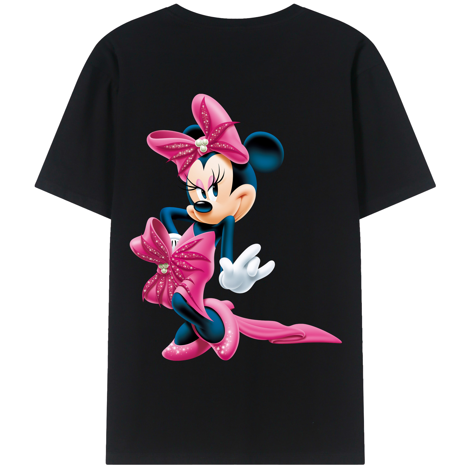 （画像用） ミッキーマウス Mickey Mouse レディース半袖Tシャツ(バックプリント)