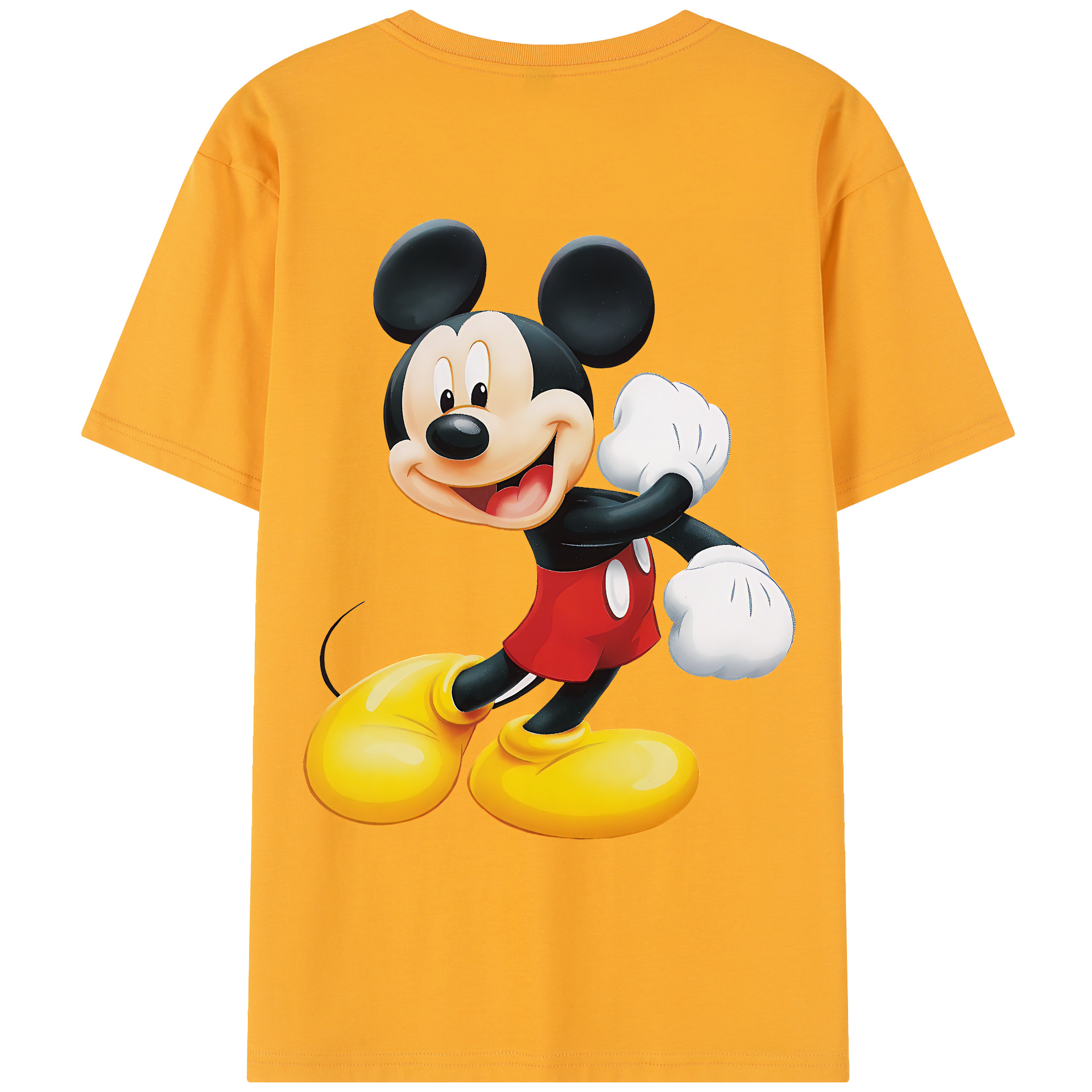 （画像用） ミッキーマウス Mickey Mouse レディース半袖Tシャツ(バックプリント)