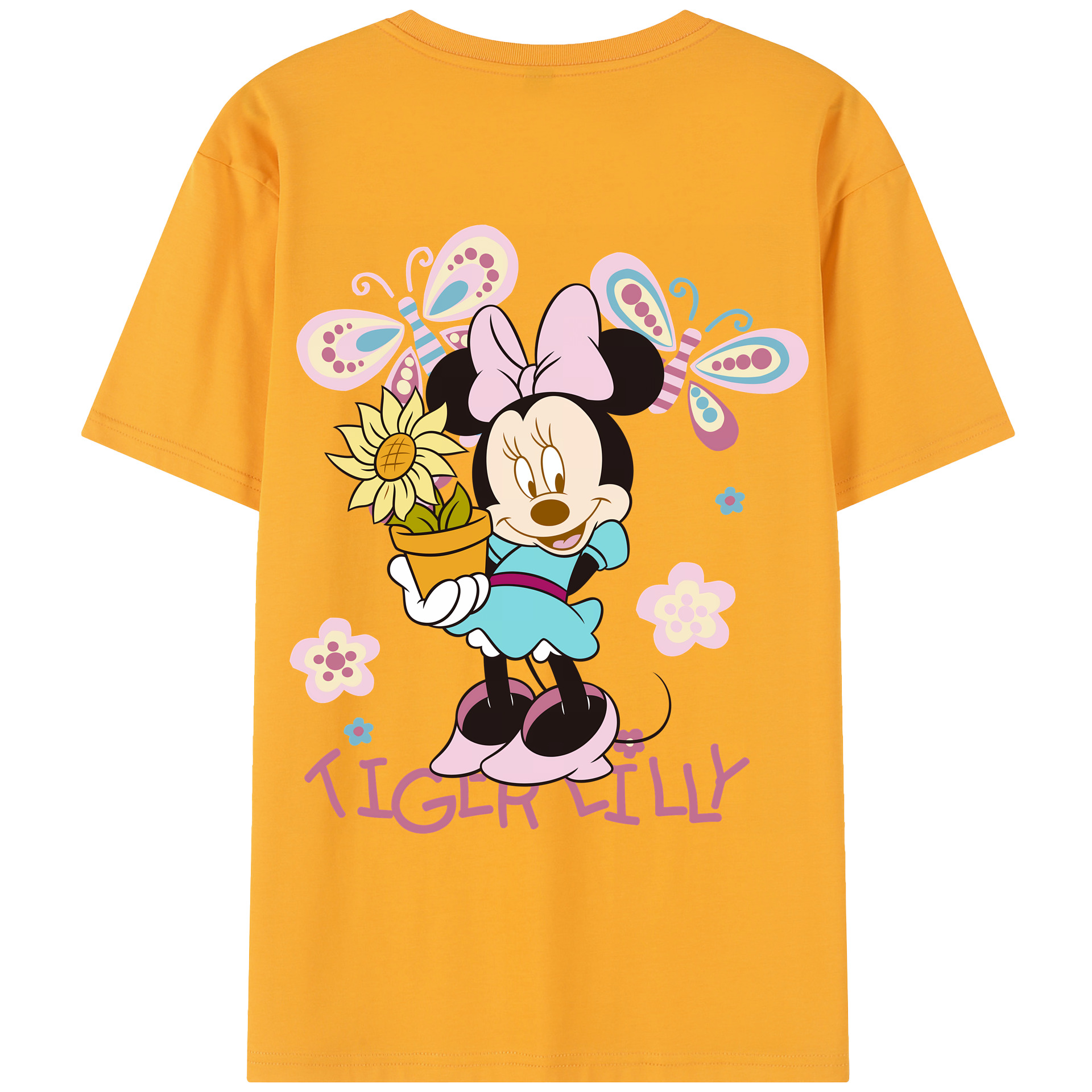 （画像用） ミッキーマウス Mickey Mouse レディース半袖Tシャツ(バックプリント)