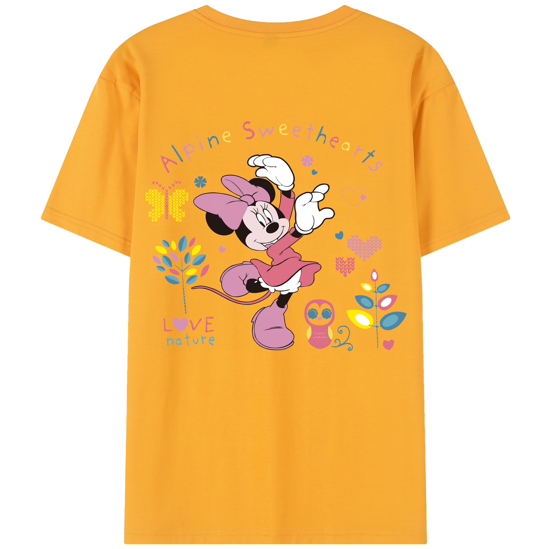 （画像用） ミッキーマウス Mickey Mouse レディース半袖Tシャツ(バックプリント)