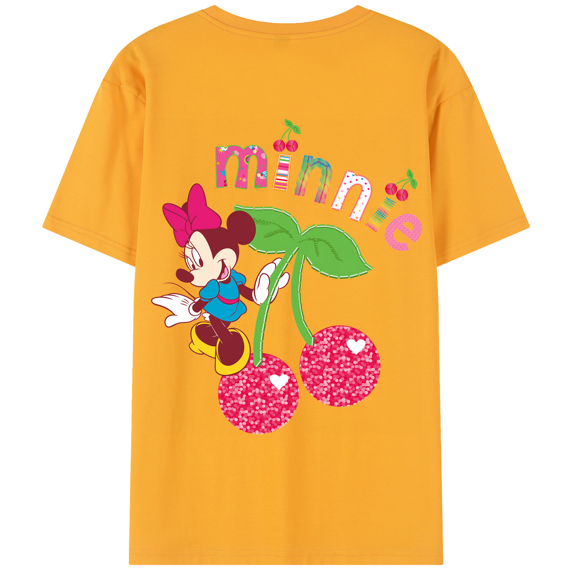 （画像用） ミッキーマウス Mickey Mouse レディース半袖Tシャツ(バックプリント)
