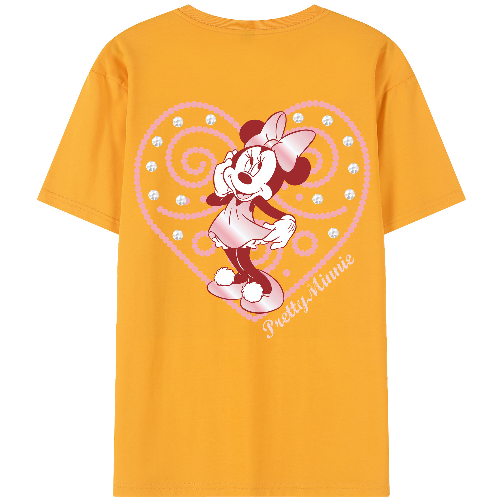 （画像用） ミッキーマウス Mickey Mouse レディース半袖Tシャツ(バックプリント)