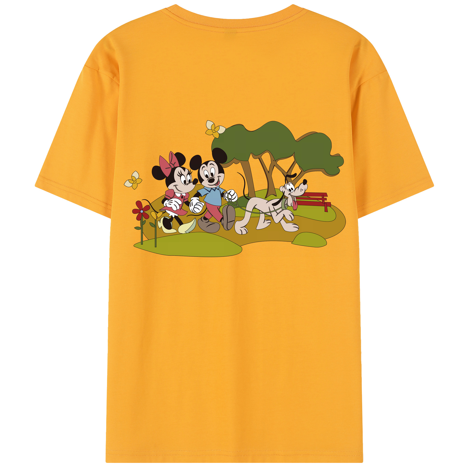 （画像用） ミッキーマウス Mickey Mouse レディース半袖Tシャツ(バックプリント)