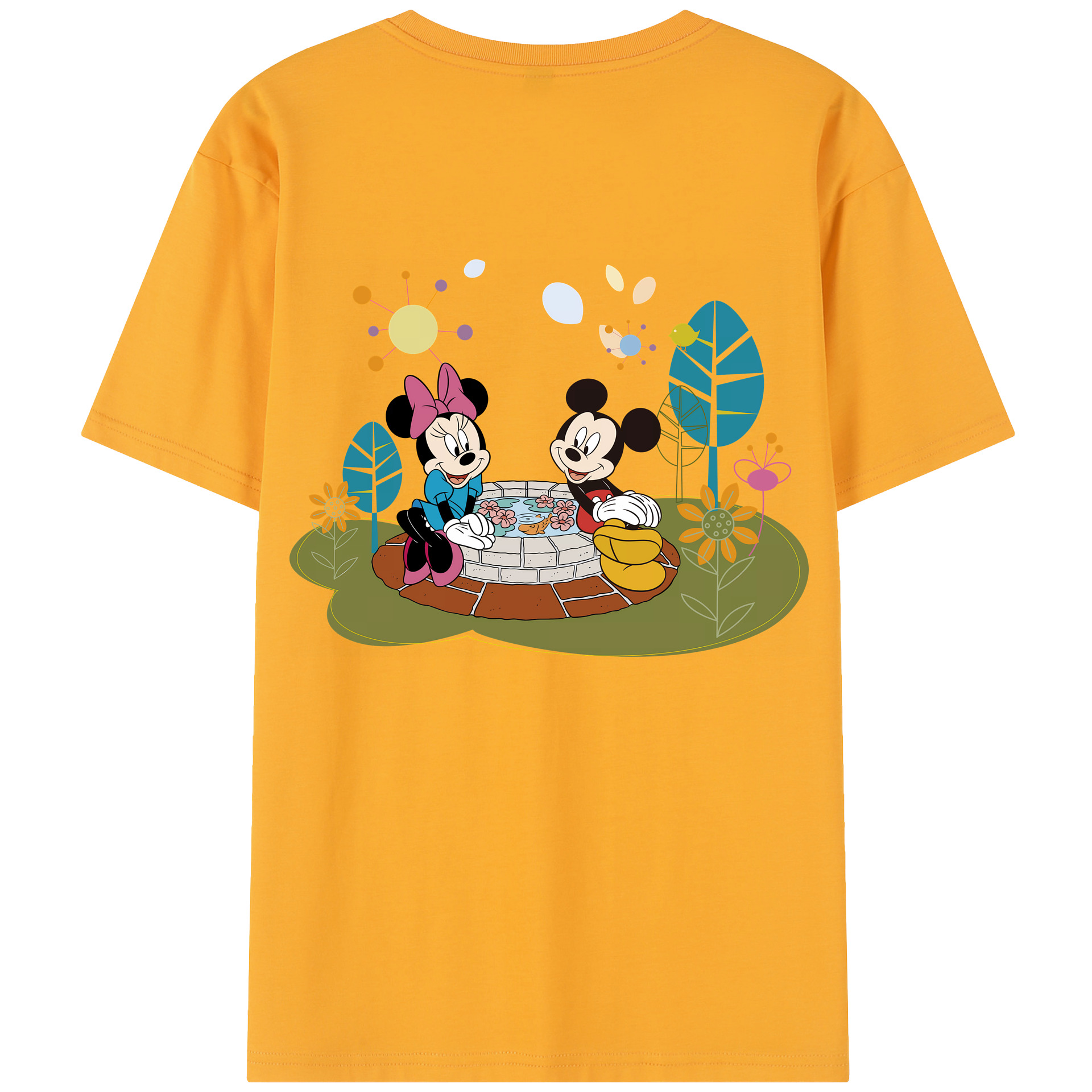 （画像用） ミッキーマウス Mickey Mouse レディース半袖Tシャツ(バックプリント)