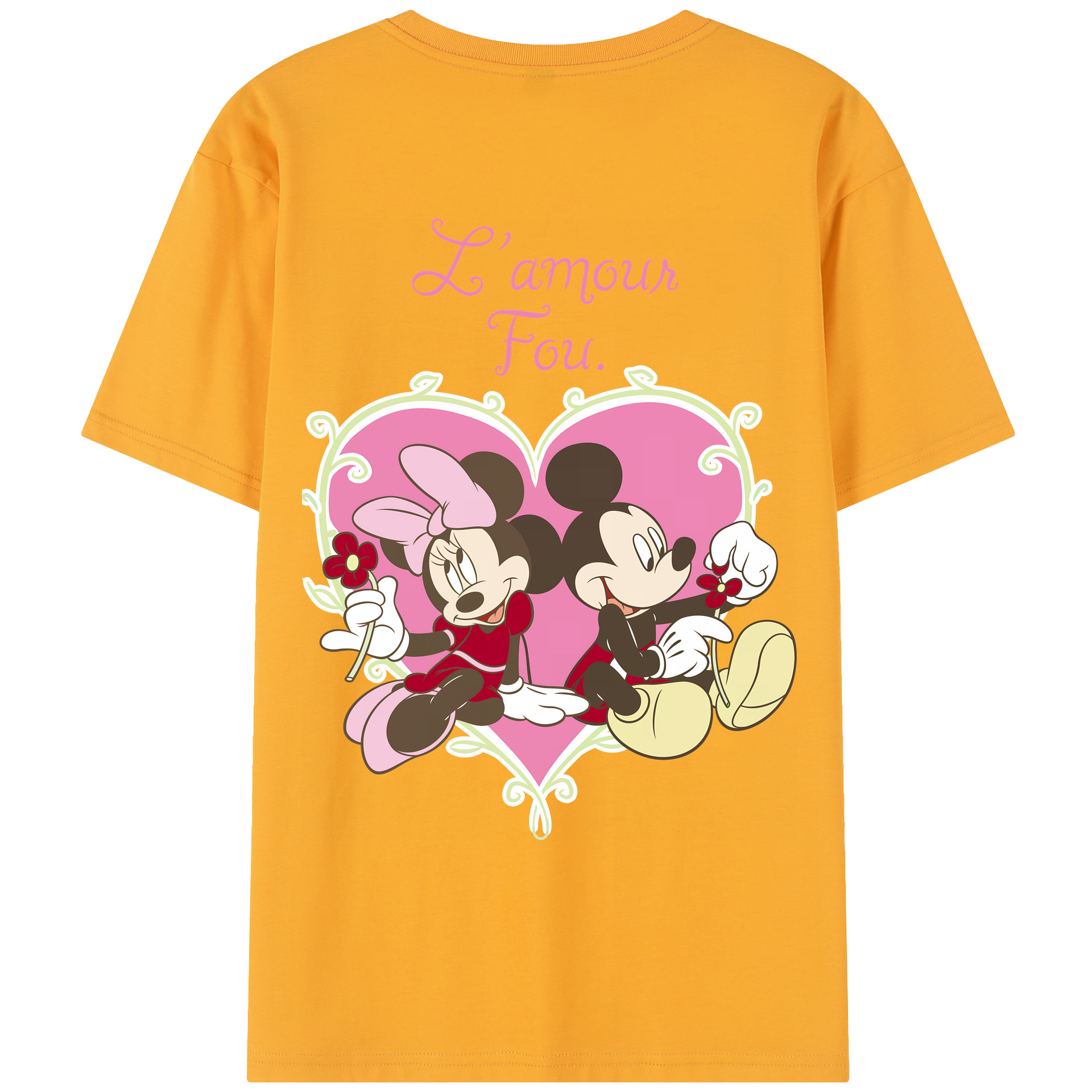（画像用） ミッキーマウス Mickey Mouse レディース半袖Tシャツ(バックプリント)