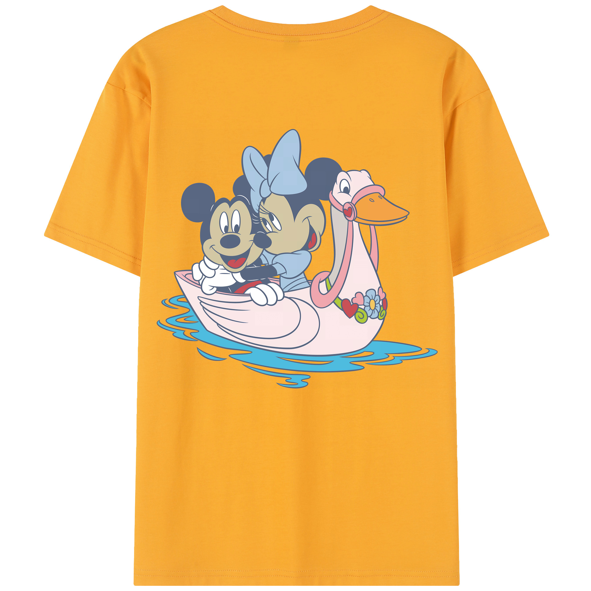 （画像用） ミッキーマウス Mickey Mouse レディース半袖Tシャツ(バックプリント)