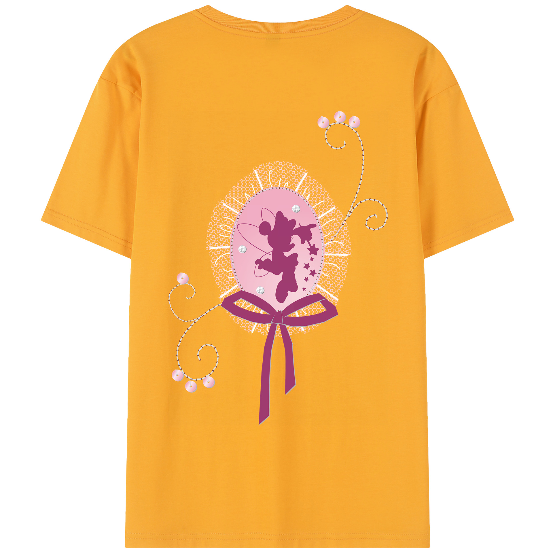 （画像用） ミッキーマウス Mickey Mouse レディース半袖Tシャツ(バックプリント)