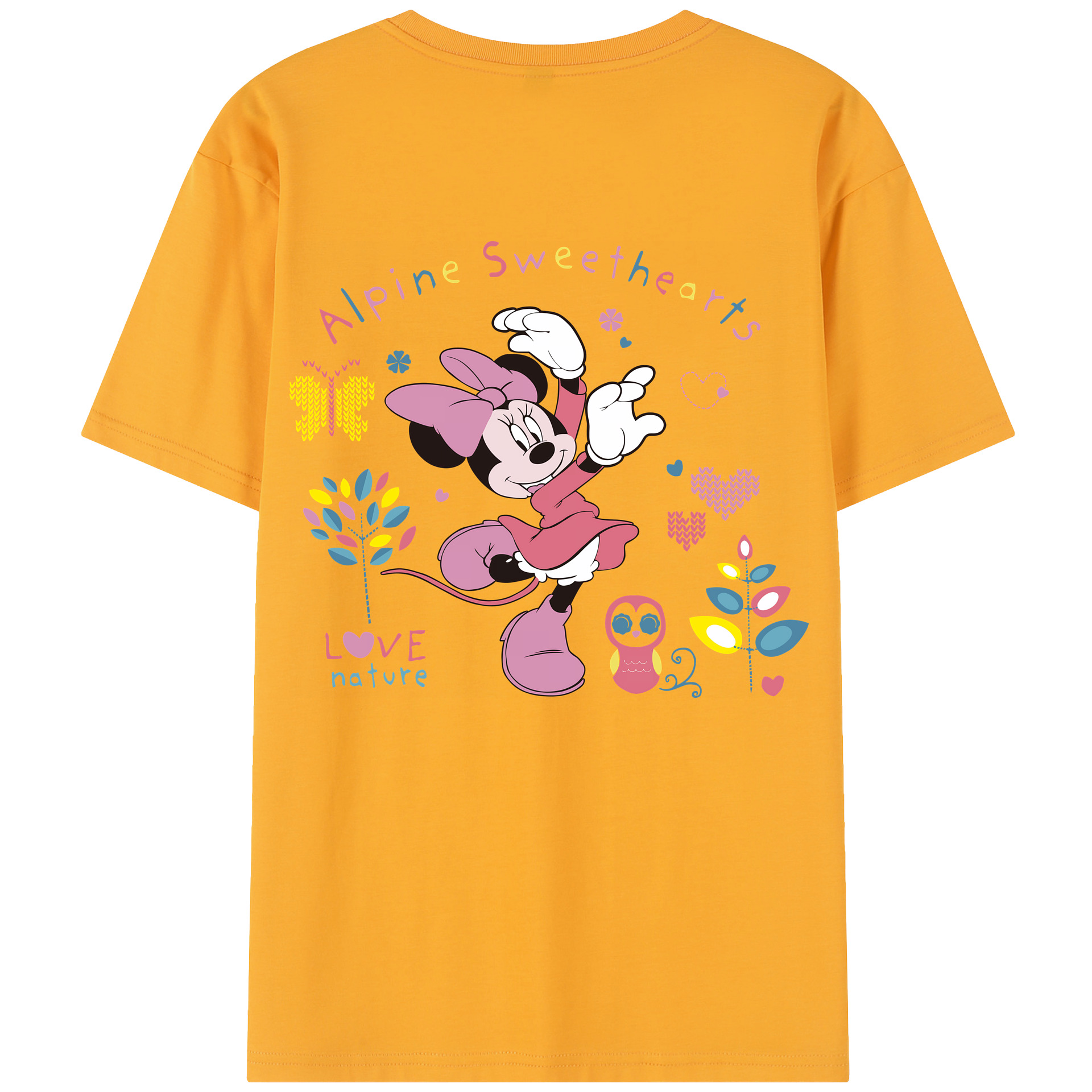 （画像用） ミッキーマウス Mickey Mouse レディース半袖Tシャツ(バックプリント)