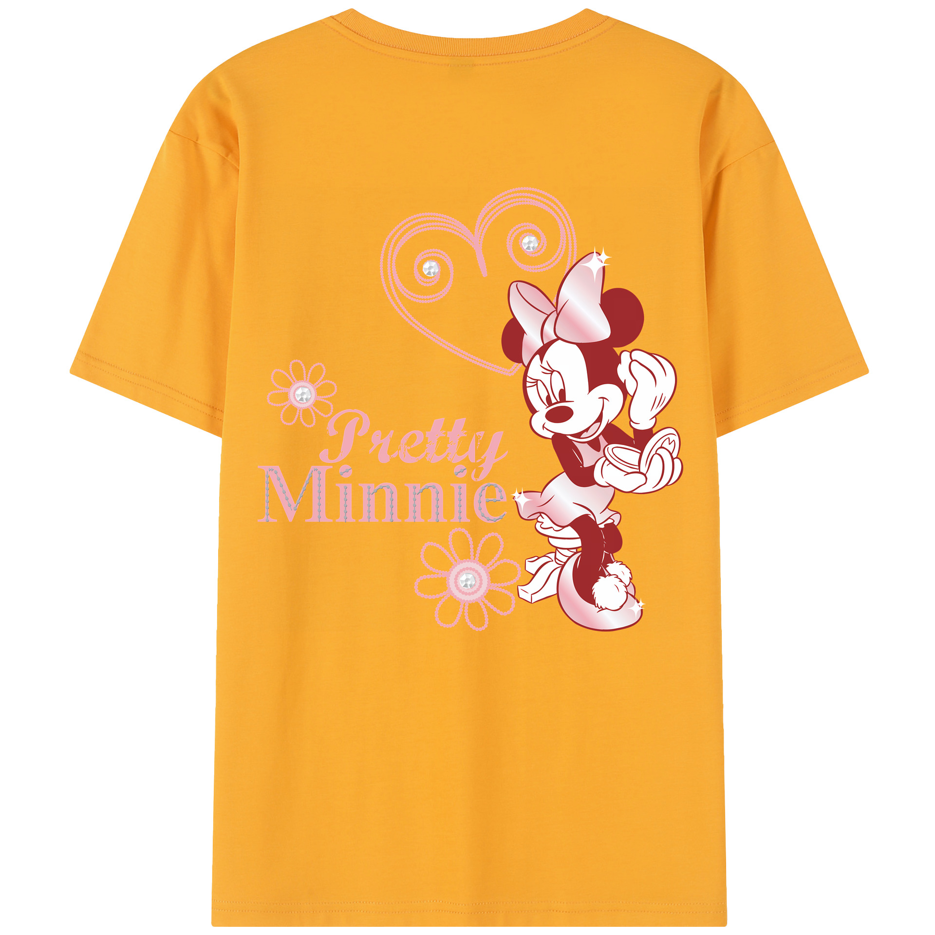 （画像用） ミッキーマウス Mickey Mouse レディース半袖Tシャツ(バックプリント)