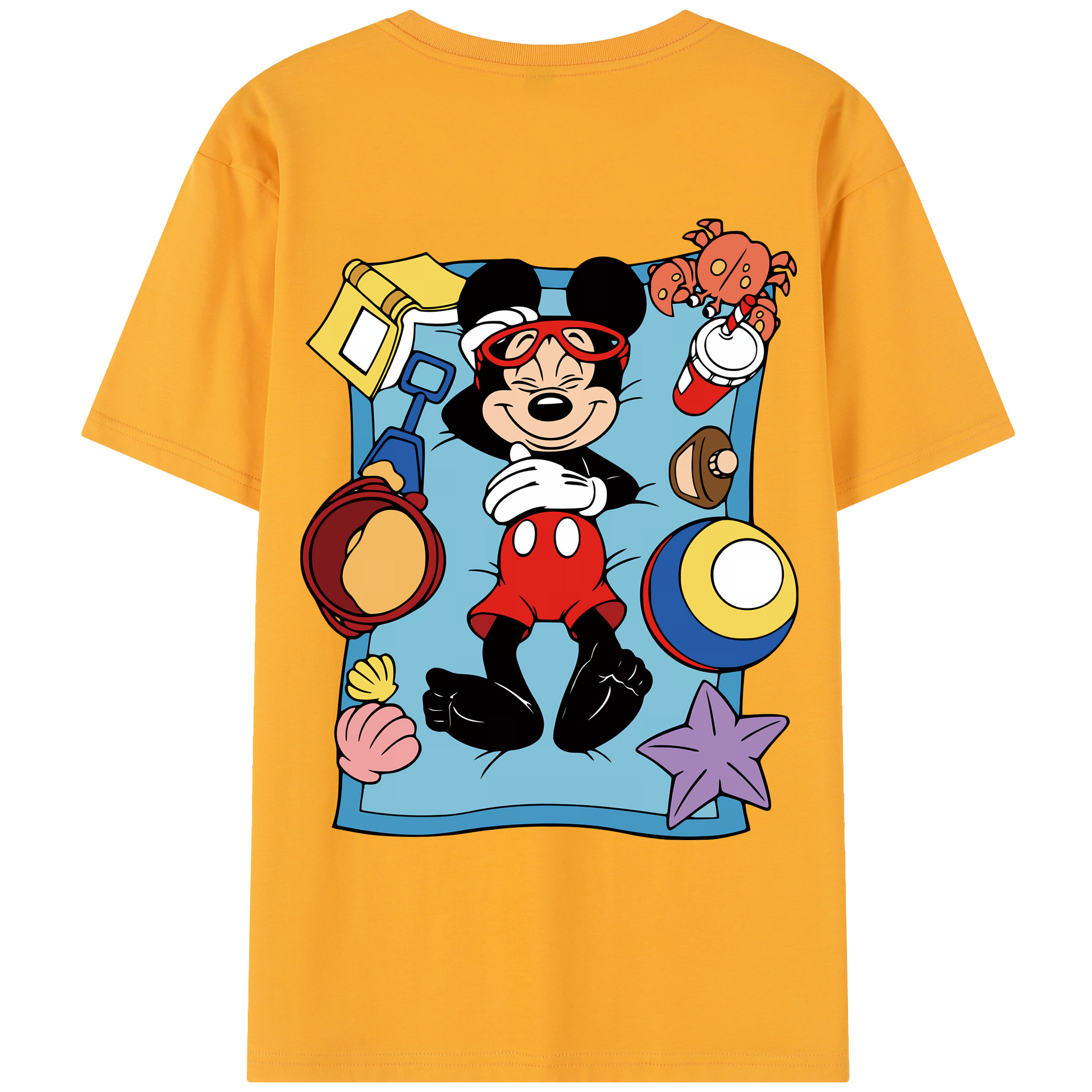 （画像用） ミッキーマウス Mickey Mouse レディース半袖Tシャツ(バックプリント)
