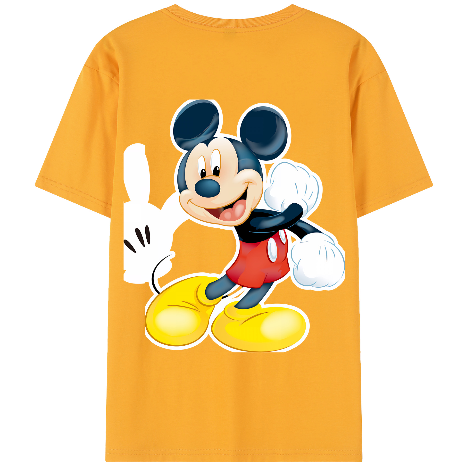 ミッキーマウス Mickey Mouse レディース半袖Tシャツ(バックプリント)