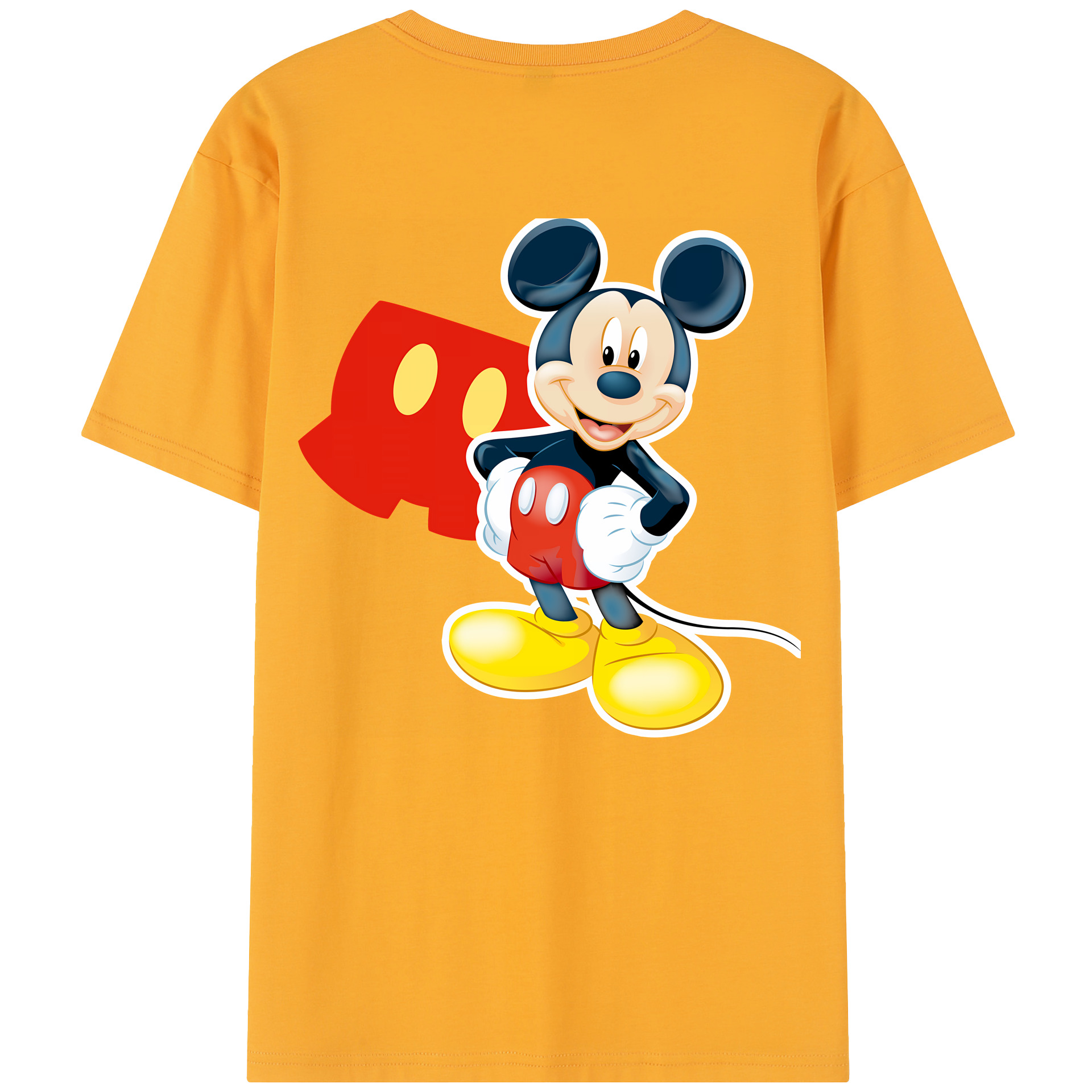 ミッキーマウス Mickey Mouse レディース半袖Tシャツ(バックプリント)