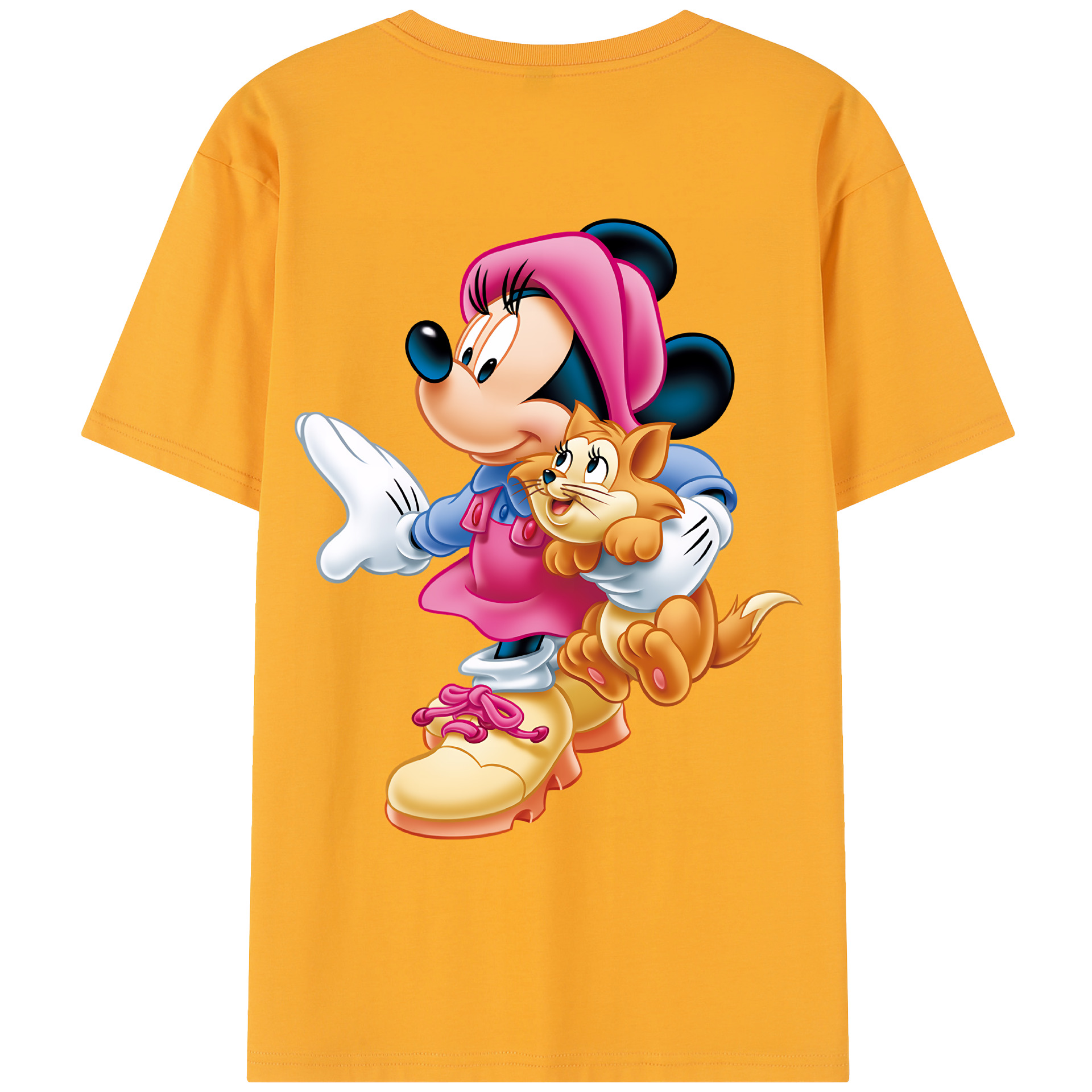 ミッキーマウス Mickey Mouse レディース半袖Tシャツ(バックプリント)