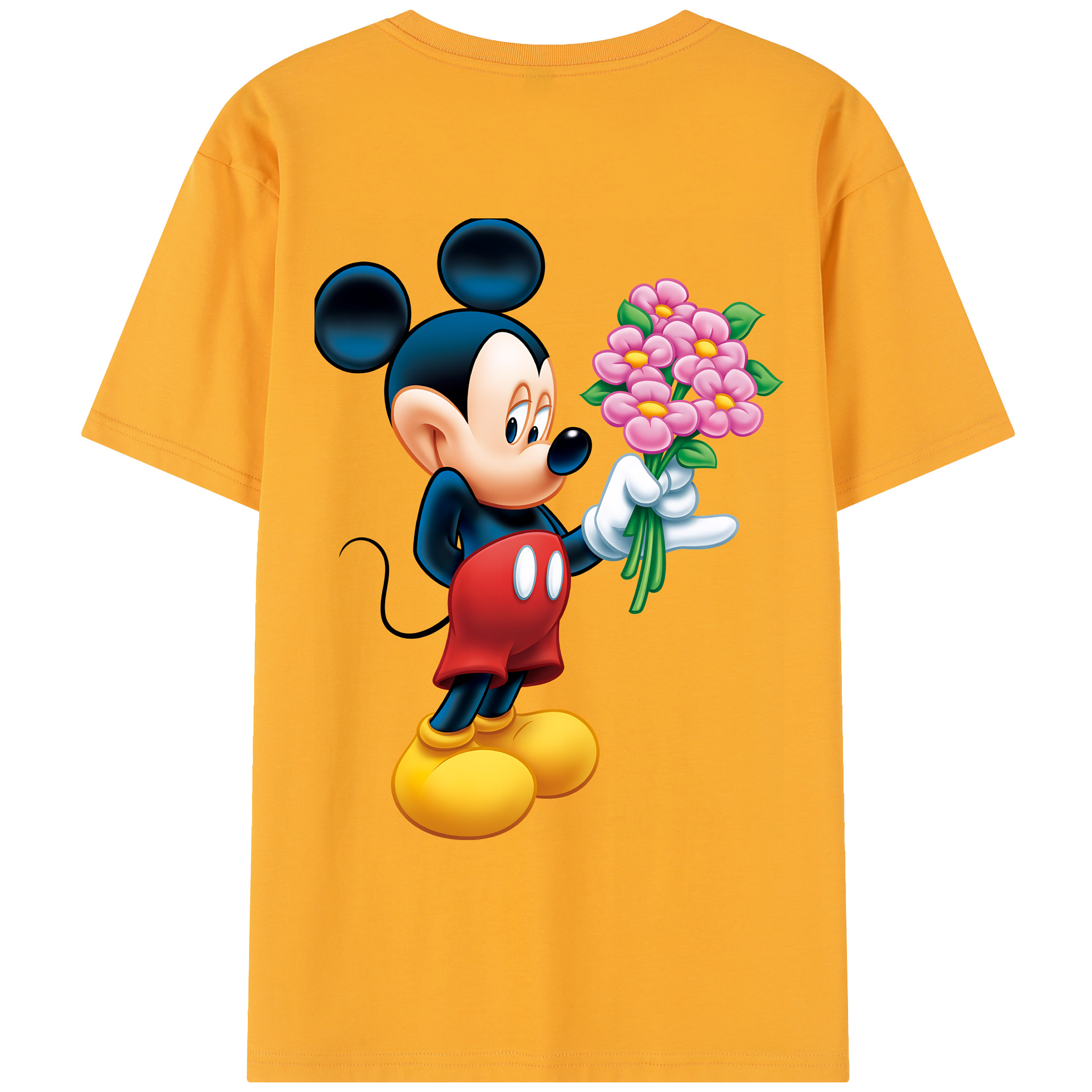 ミッキーマウス Mickey Mouse レディース半袖Tシャツ(バックプリント)