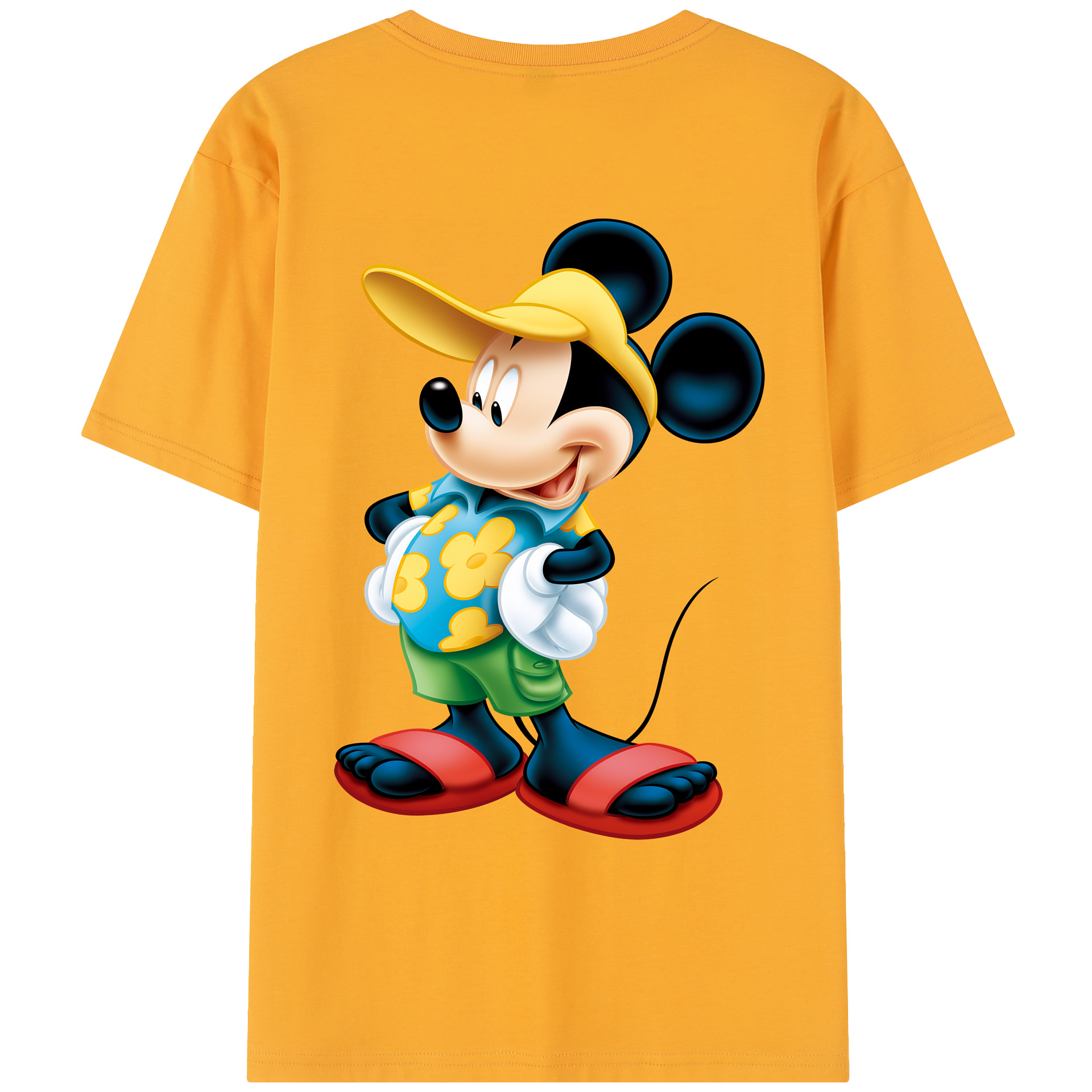 （画像用） ミッキーマウス Mickey Mouse レディース半袖Tシャツ(バックプリント)