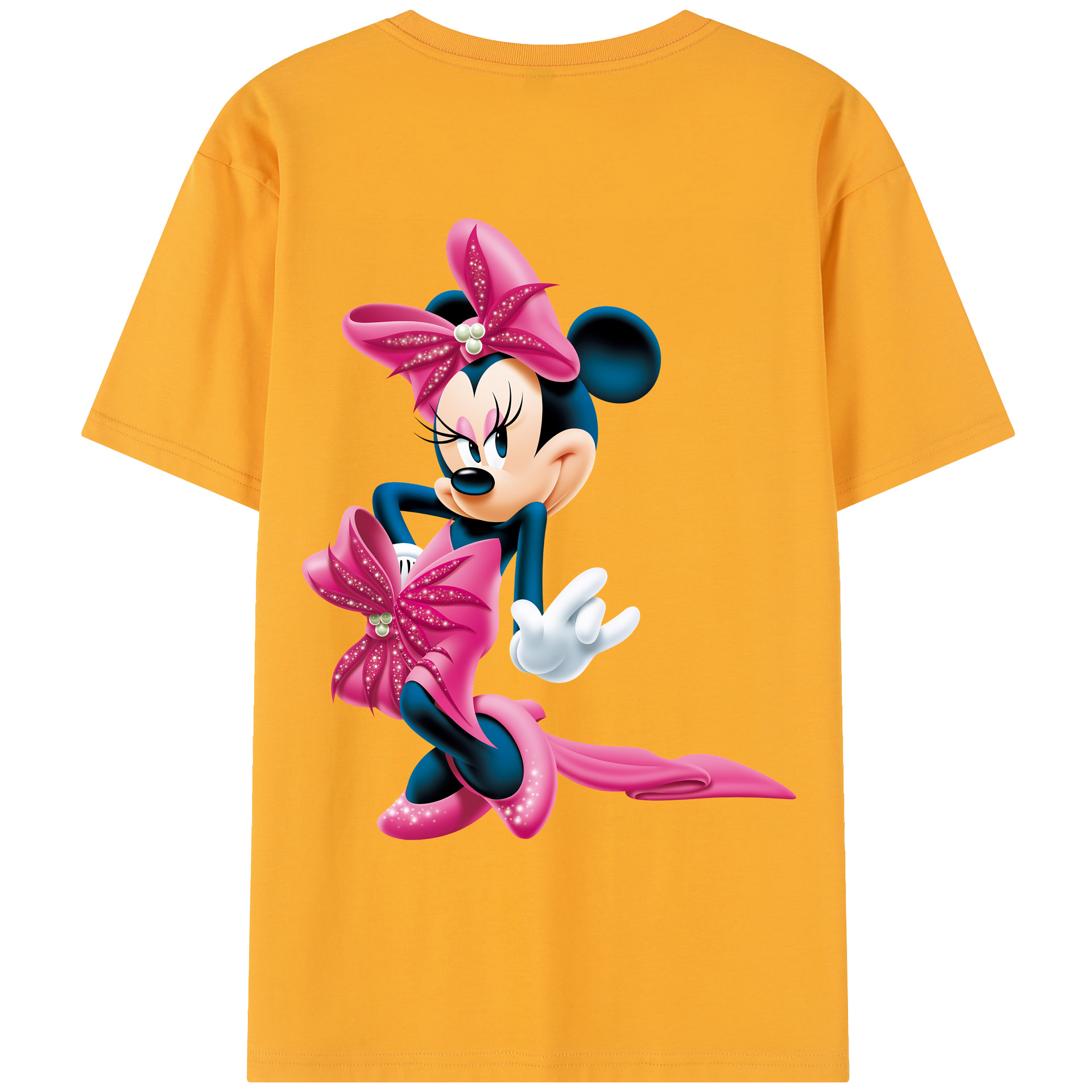 （画像用） ミッキーマウス Mickey Mouse レディース半袖Tシャツ(バックプリント)