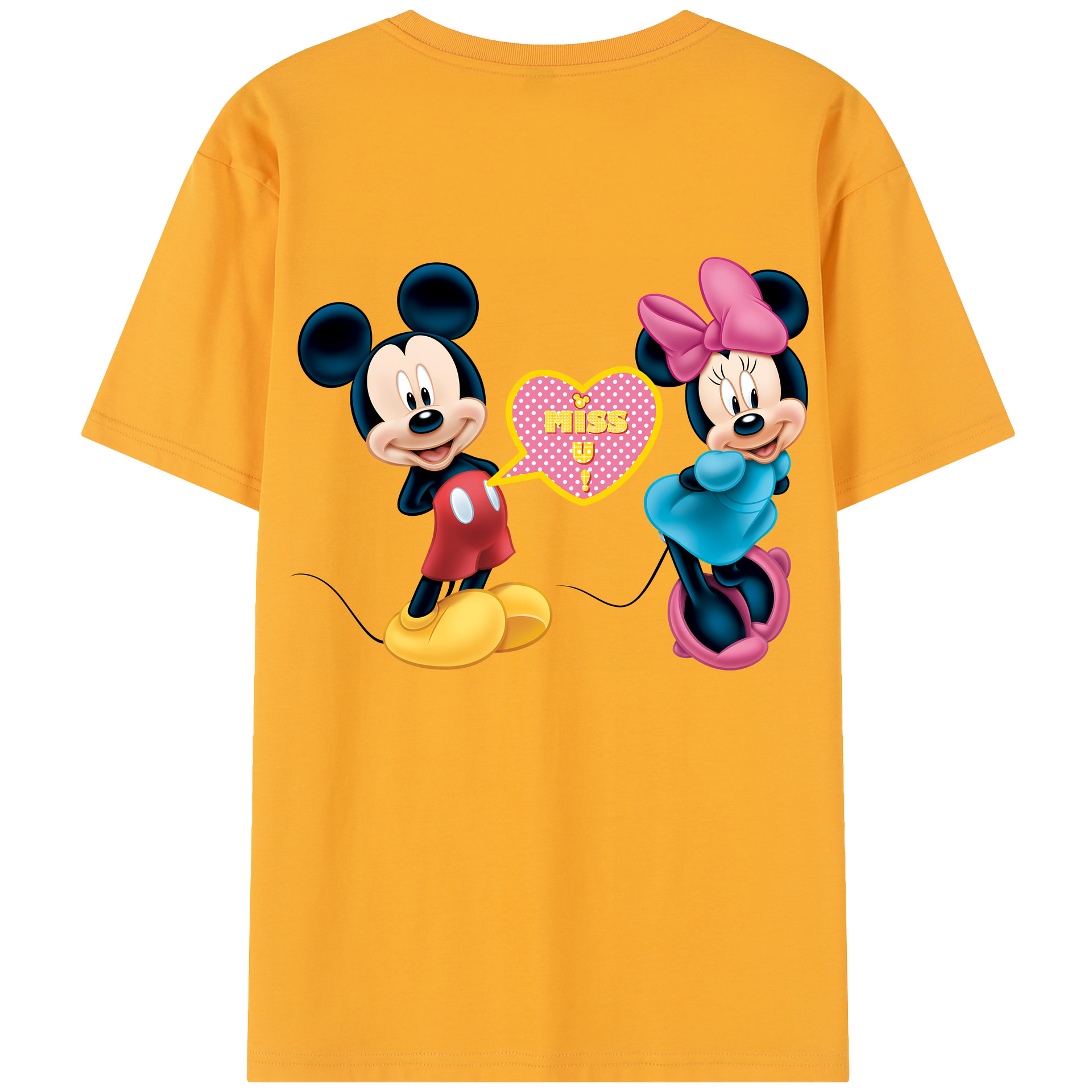 （画像用） ミッキーマウス Mickey Mouse レディース半袖Tシャツ(バックプリント)