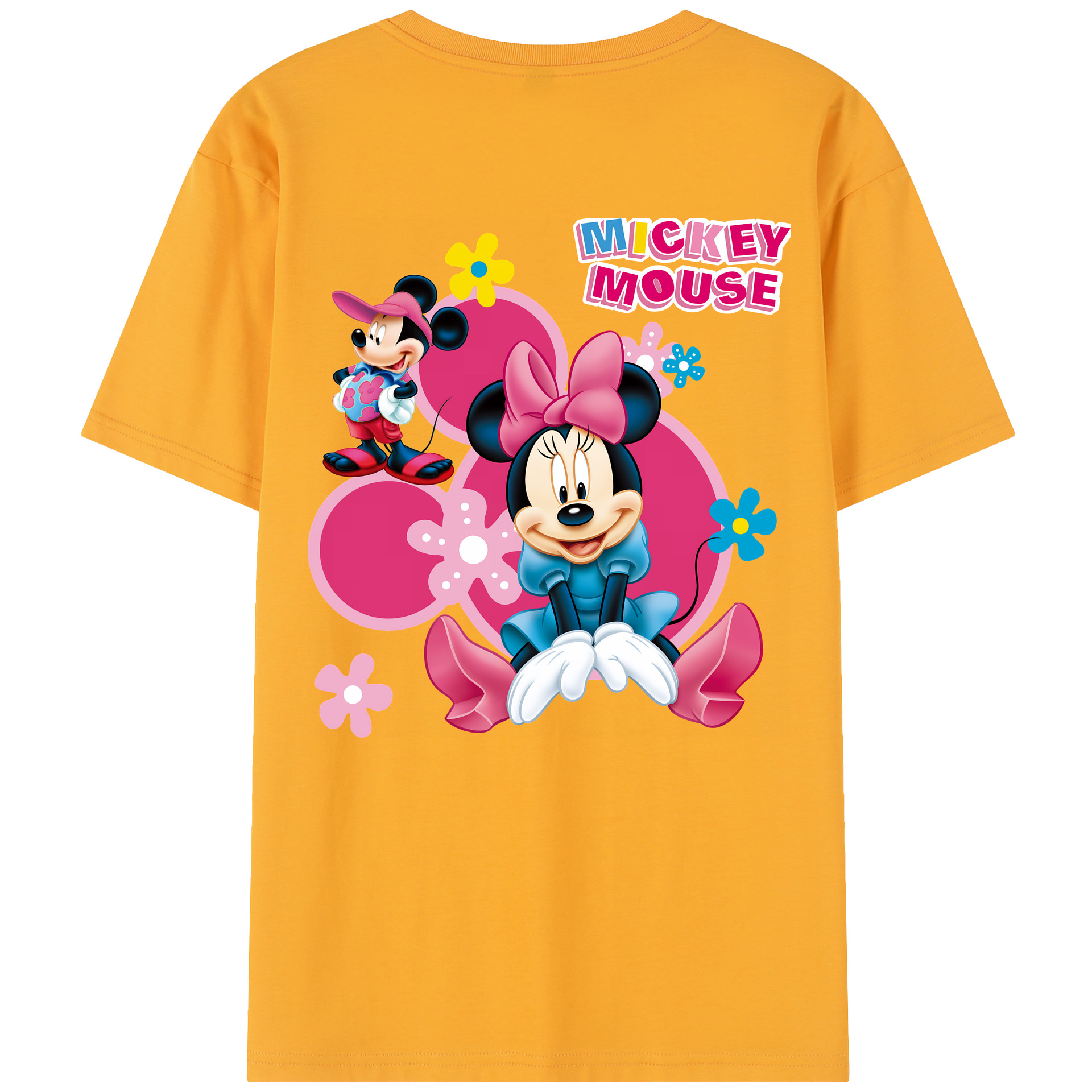 （画像用） ミッキーマウス Mickey Mouse レディース半袖Tシャツ(バックプリント)