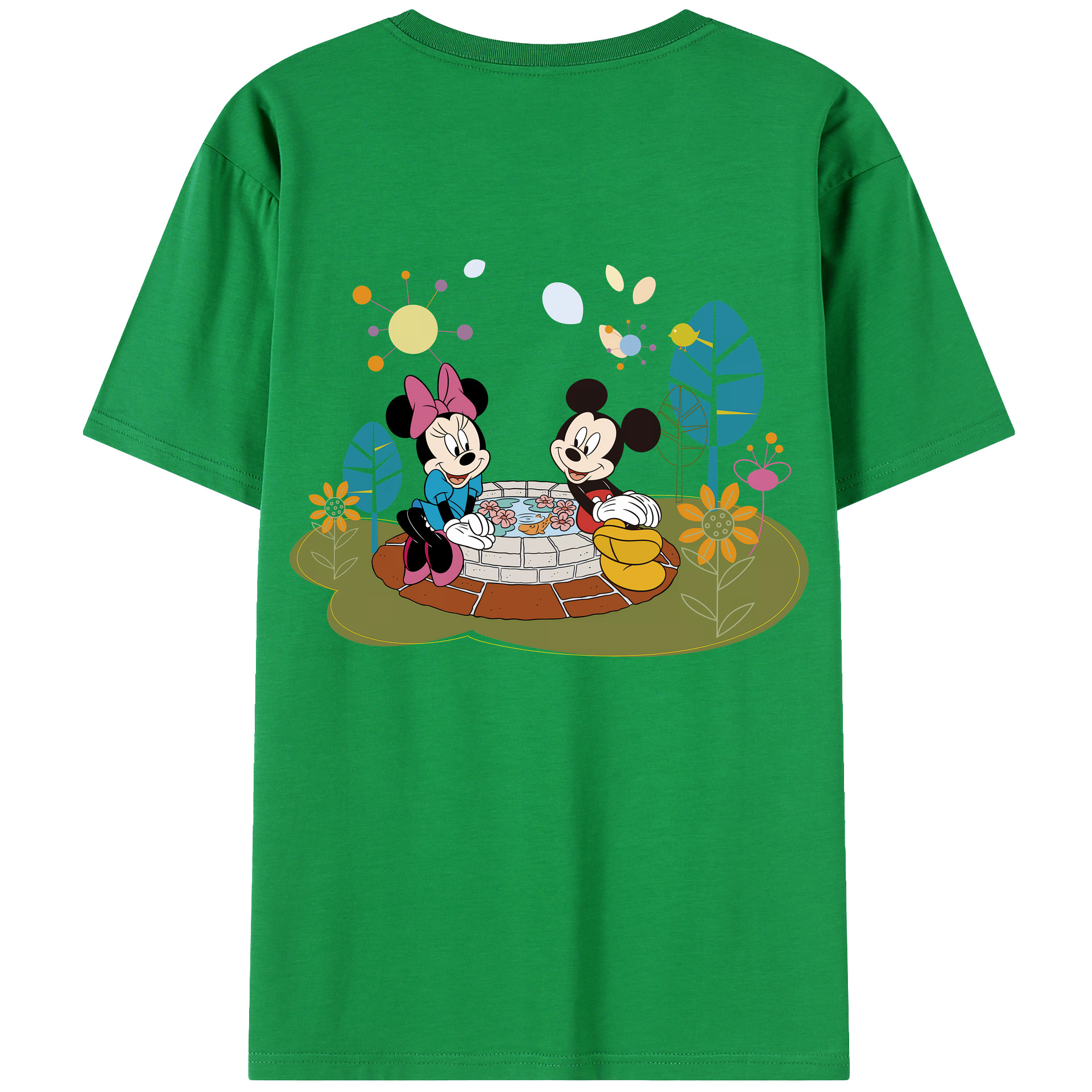 （画像用） ミッキーマウス Mickey Mouse レディース半袖Tシャツ(バックプリント)