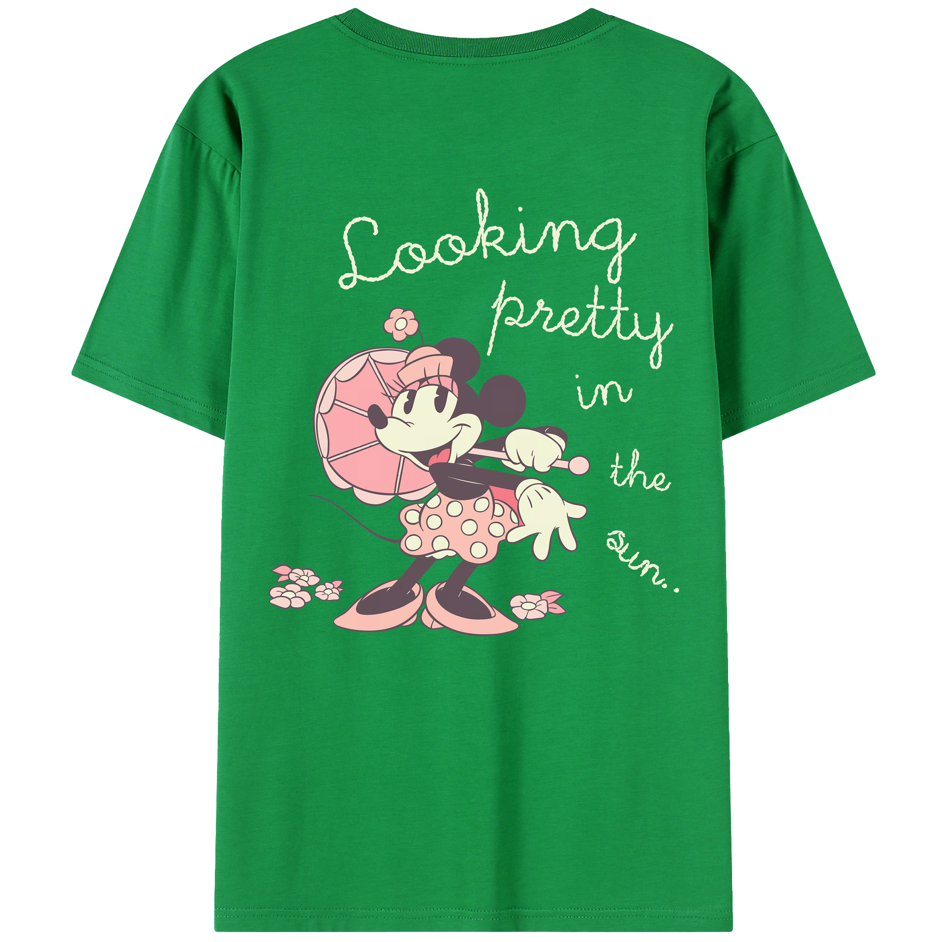（画像用） ミッキーマウス Mickey Mouse レディース半袖Tシャツ(バックプリント)
