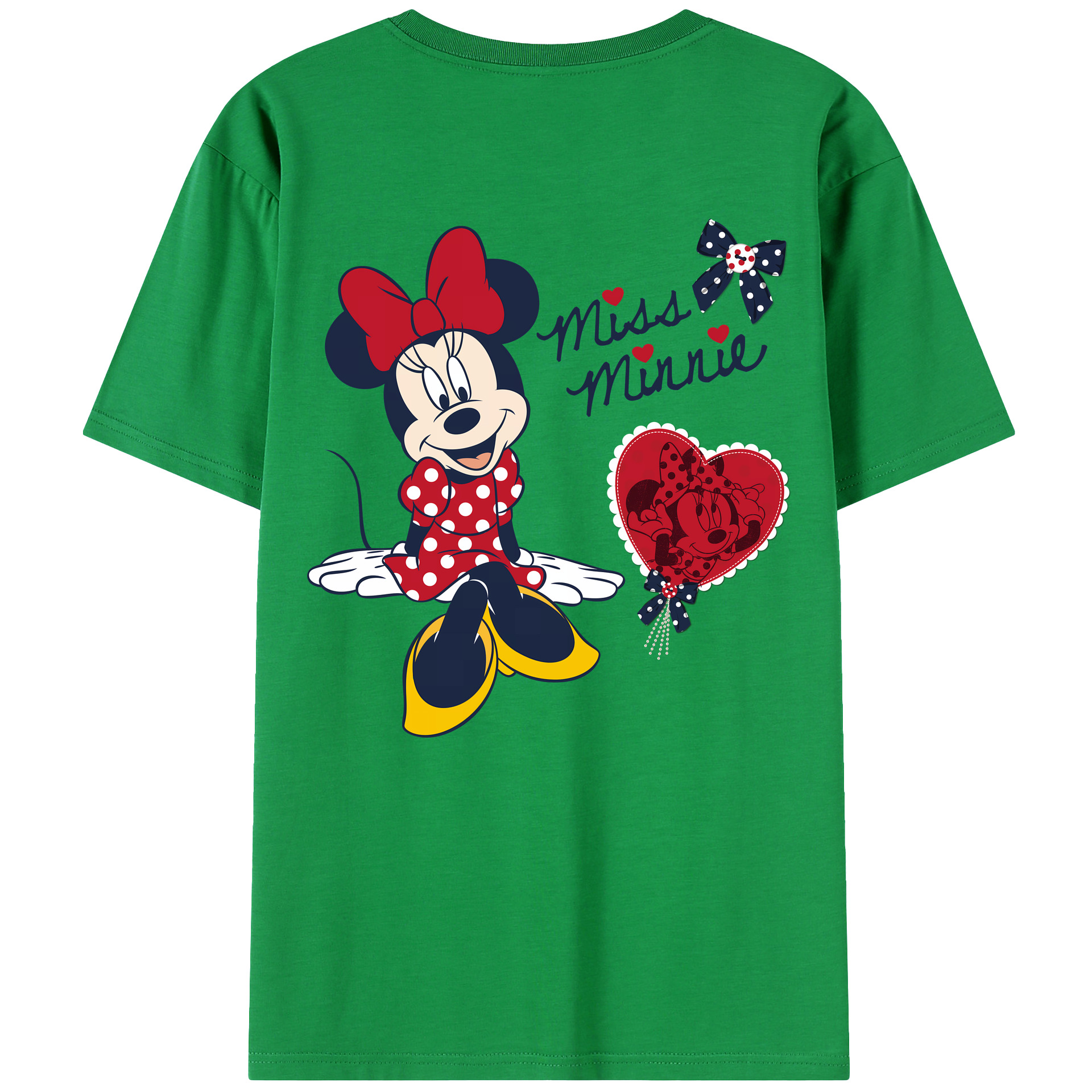 （画像用） ミッキーマウス Mickey Mouse レディース半袖Tシャツ(バックプリント)