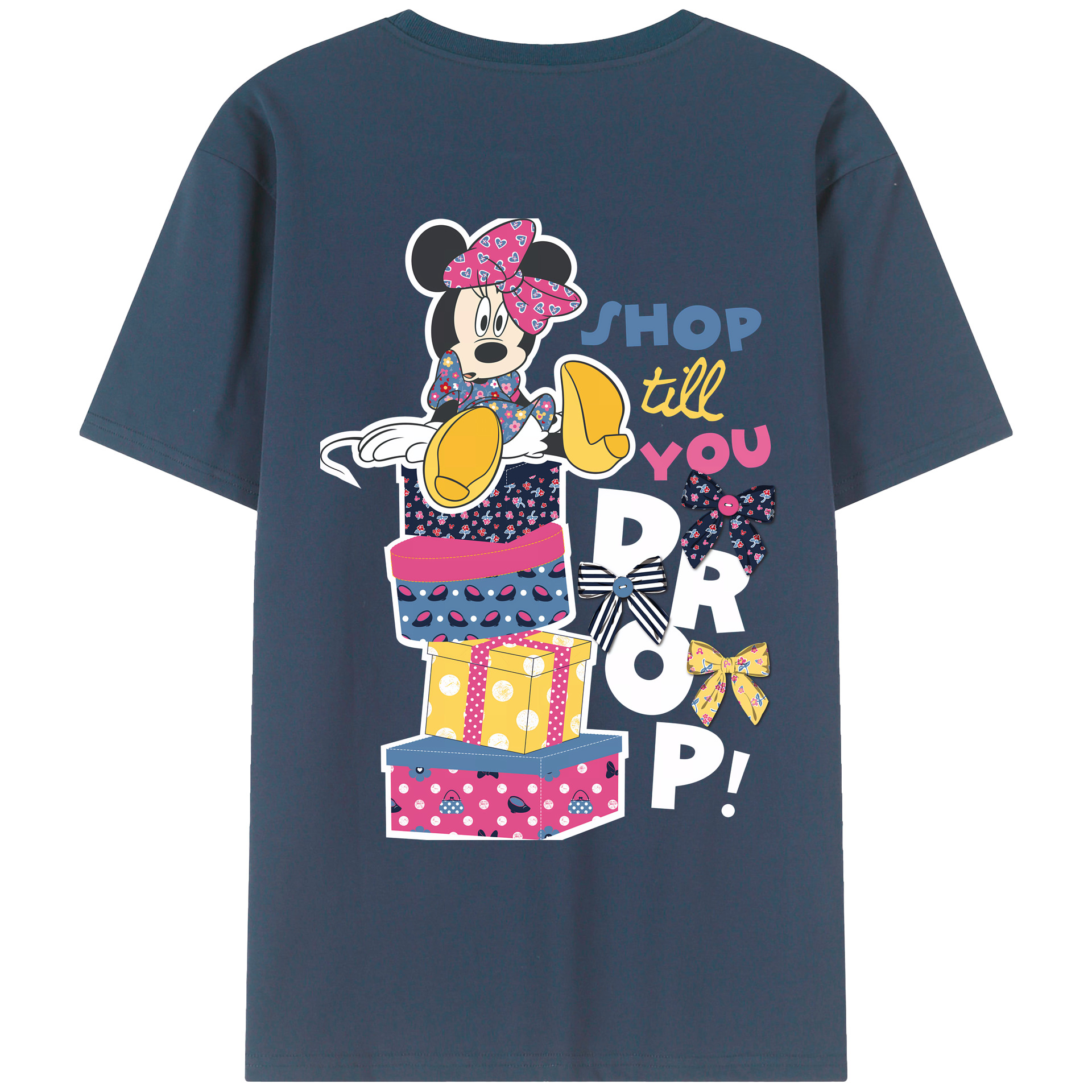 （画像用） ミッキーマウス Mickey Mouse レディース半袖Tシャツ(バックプリント)