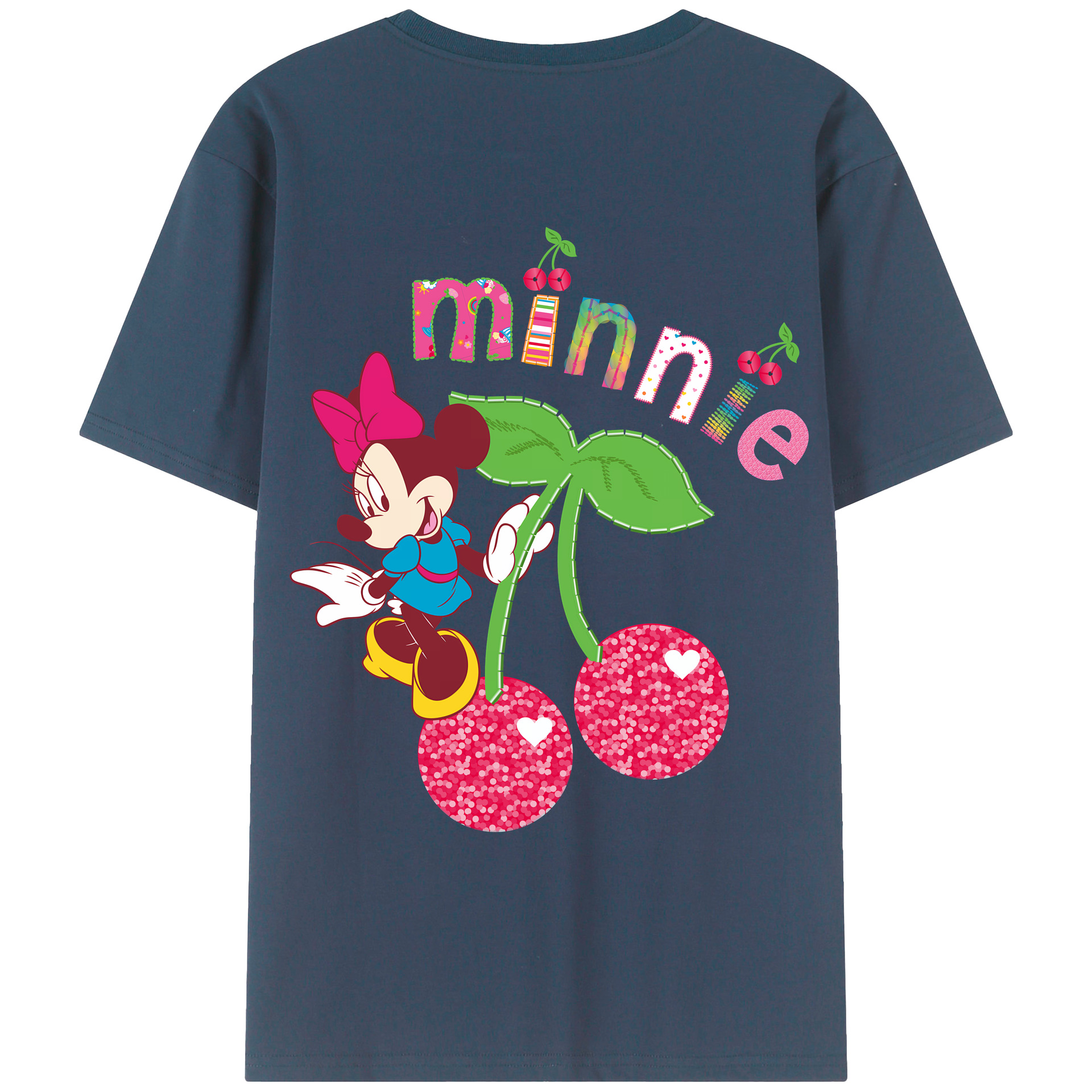 （画像用） ミッキーマウス Mickey Mouse レディース半袖Tシャツ(バックプリント)