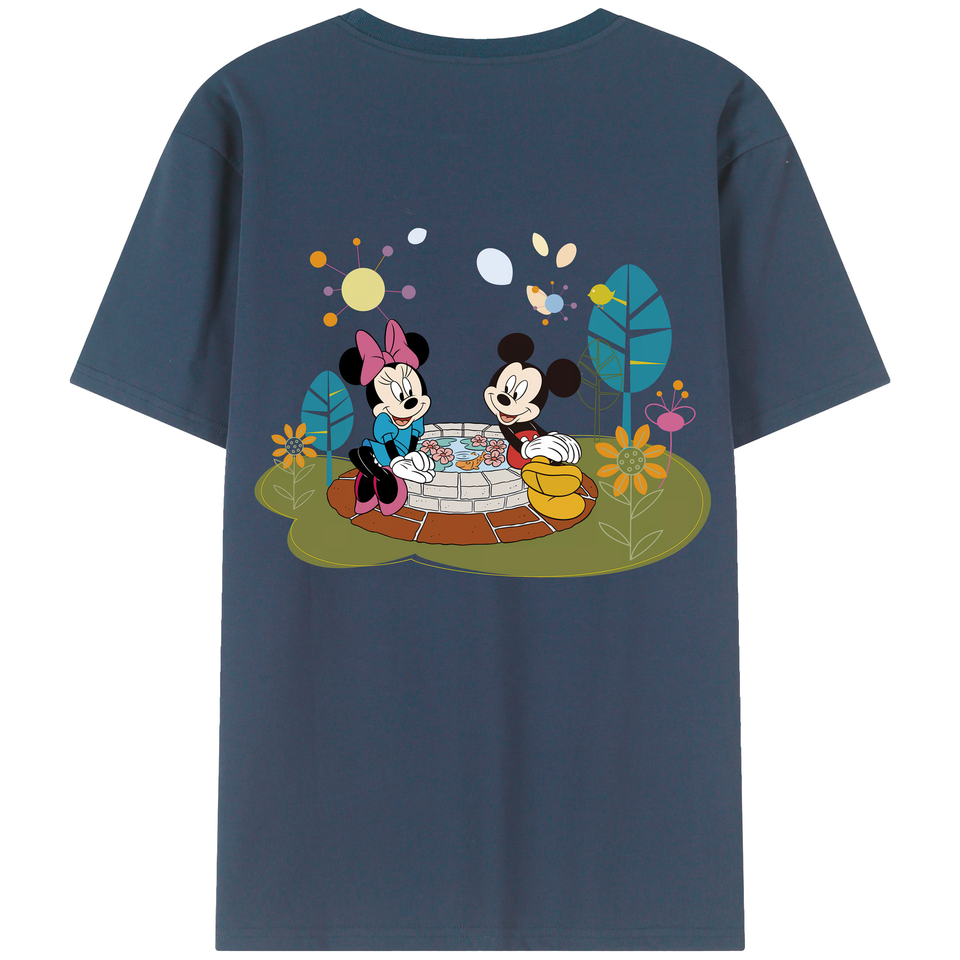 （画像用） ミッキーマウス Mickey Mouse レディース半袖Tシャツ(バックプリント)