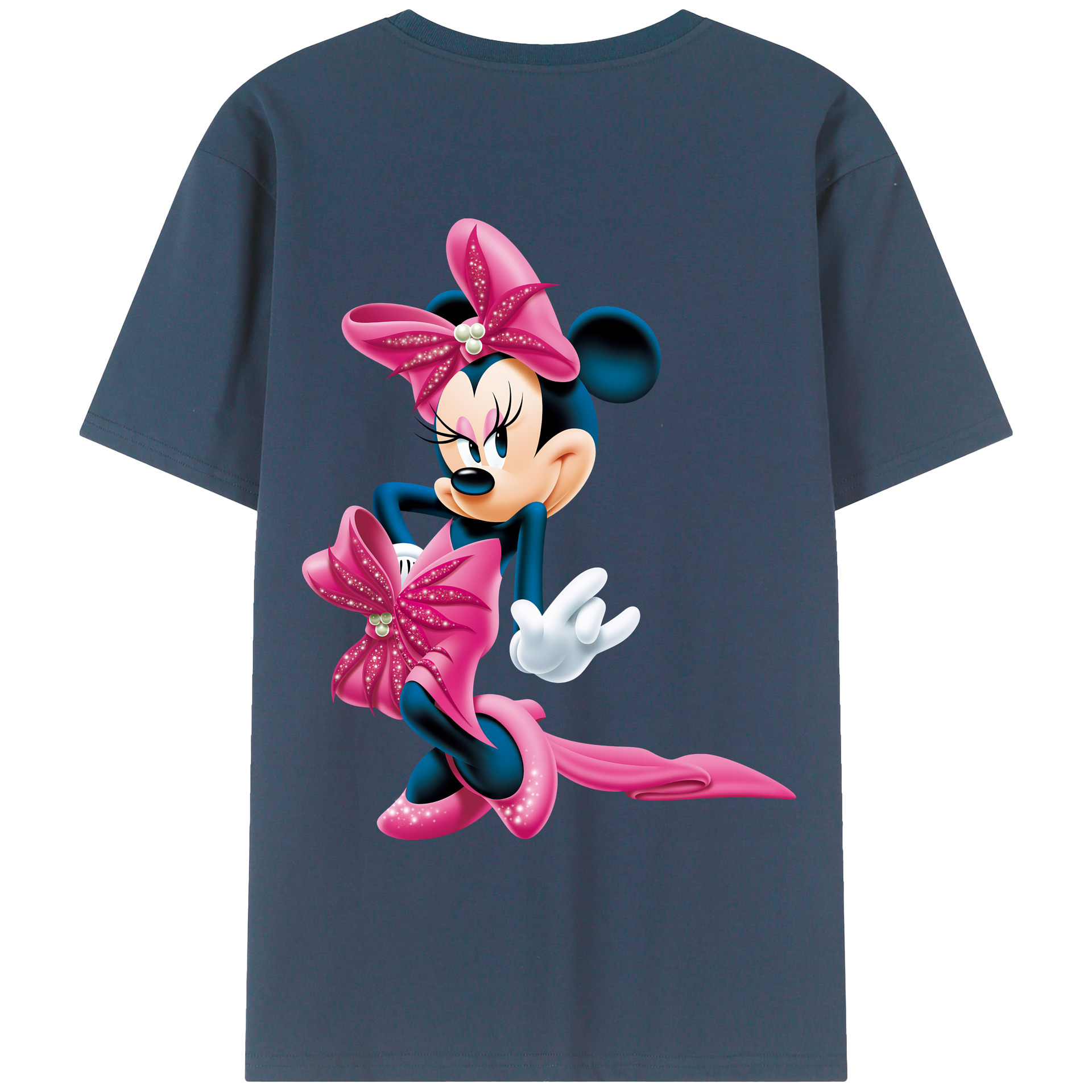 （画像用） ミッキーマウス Mickey Mouse レディース半袖Tシャツ(バックプリント)
