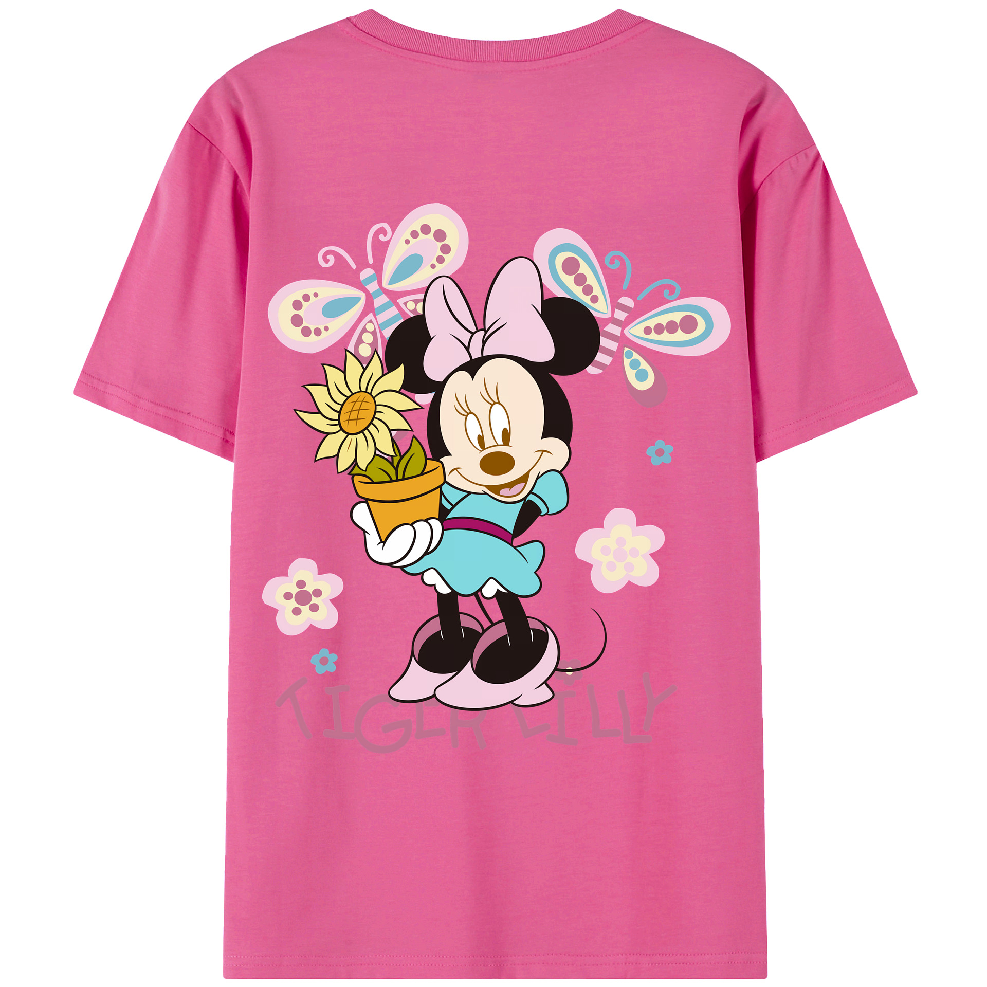 （画像用） ミッキーマウス Mickey Mouse レディース半袖Tシャツ(バックプリント)
