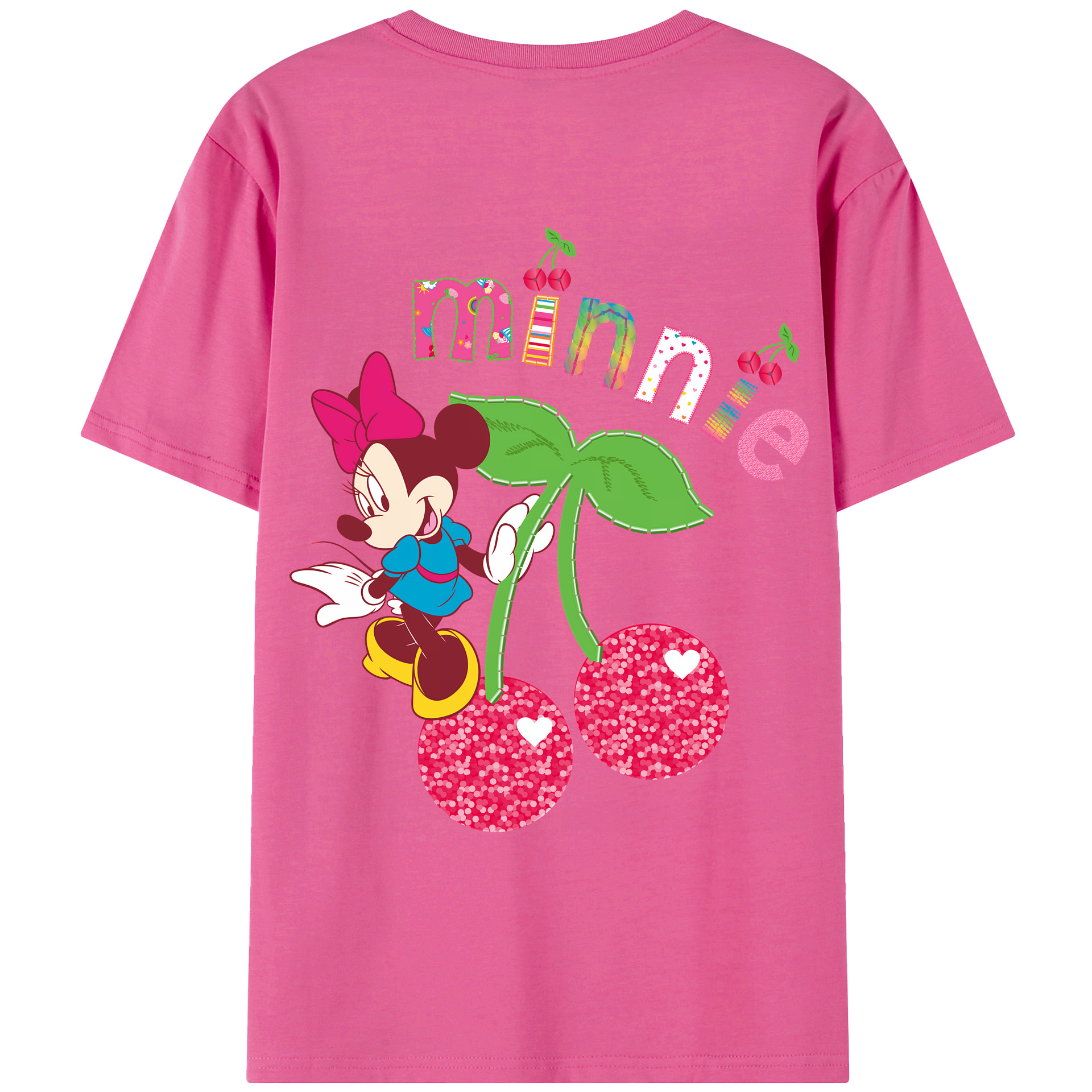 （画像用） ミッキーマウス Mickey Mouse レディース半袖Tシャツ(バックプリント)