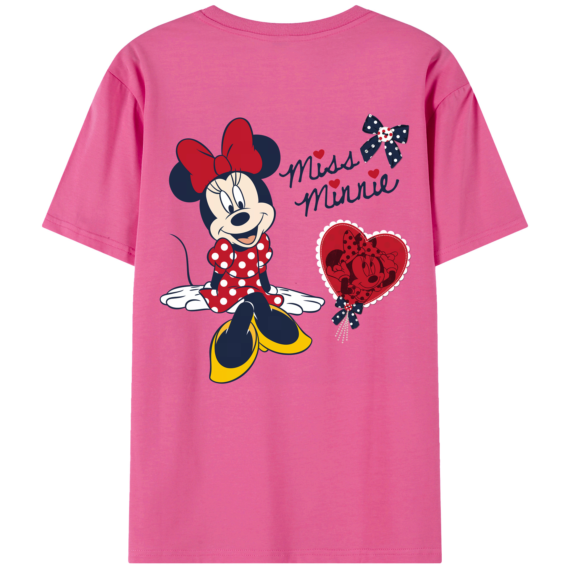（画像用） ミッキーマウス Mickey Mouse レディース半袖Tシャツ(バックプリント)