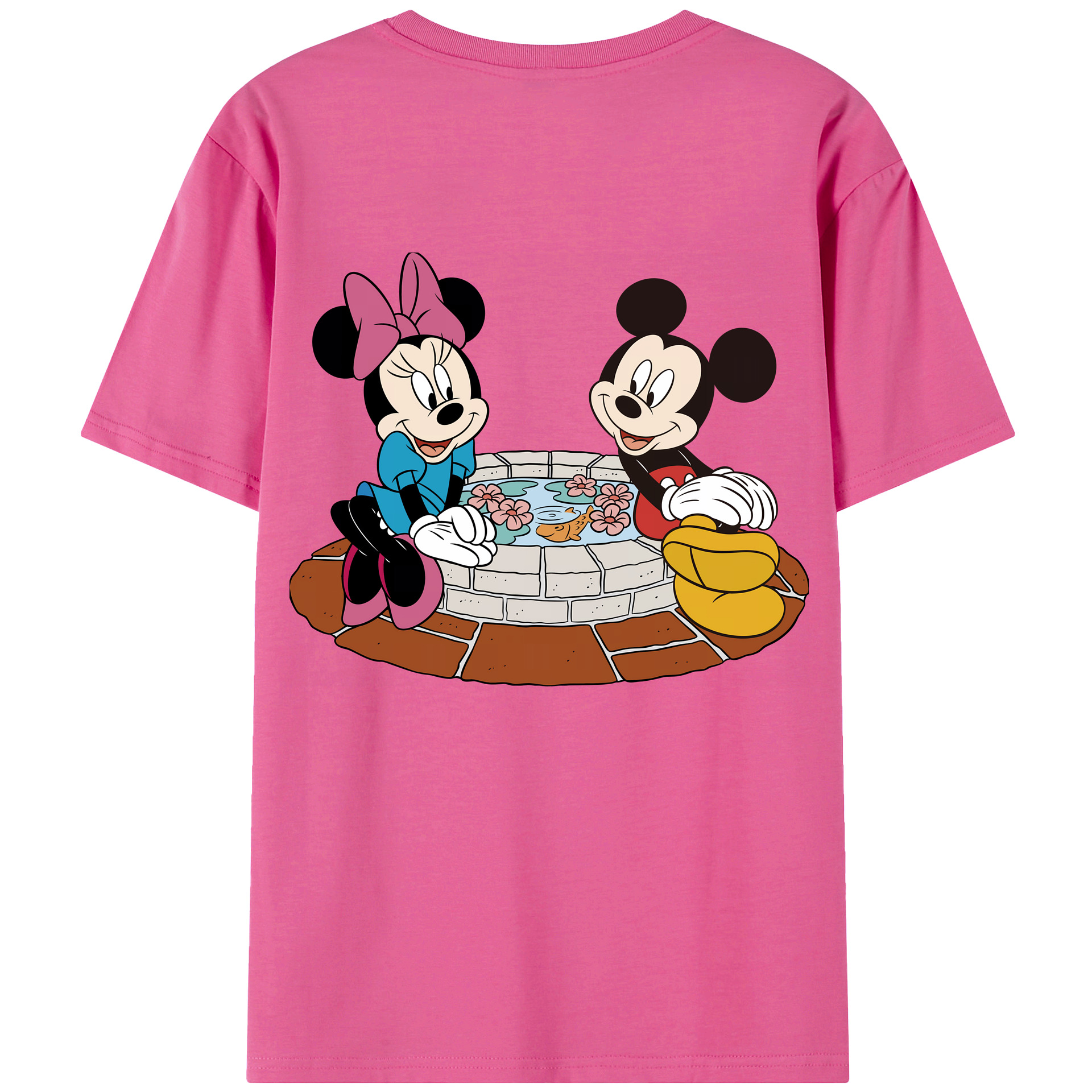 ミッキーマウス Mickey Mouse レディース半袖Tシャツ(バックプリント)