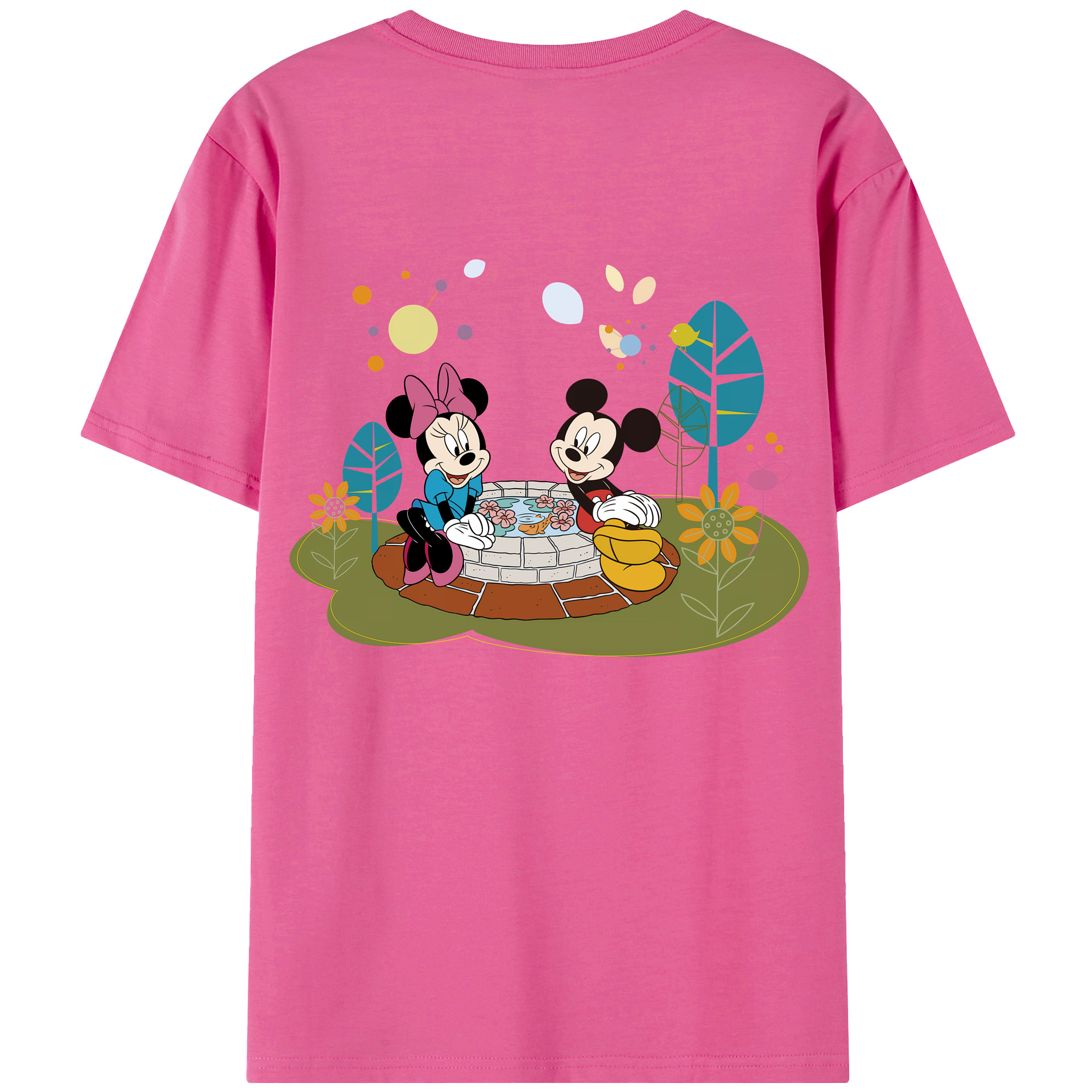 （画像用） ミッキーマウス Mickey Mouse レディース半袖Tシャツ(バックプリント)