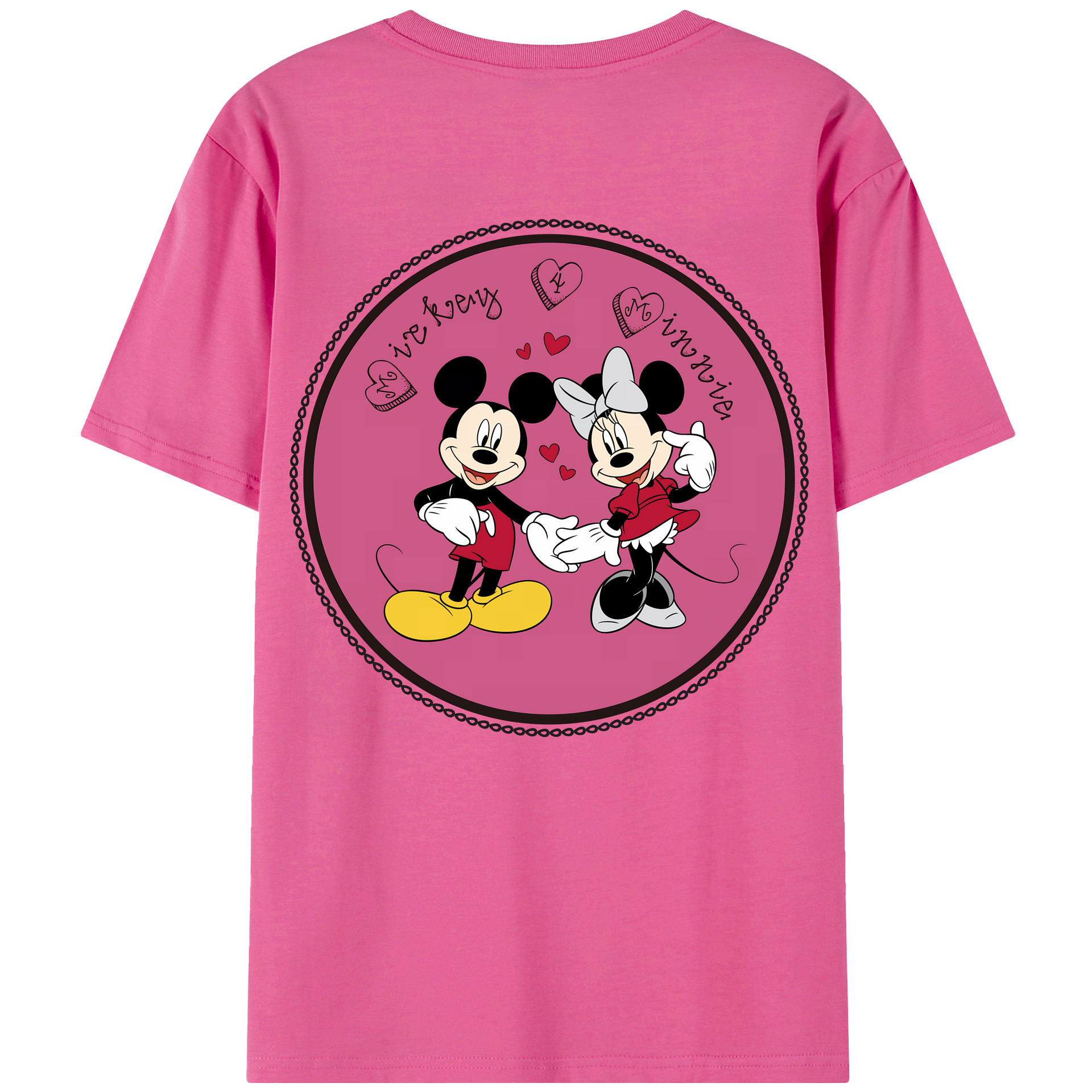 （画像用） ミッキーマウス Mickey Mouse レディース半袖Tシャツ(バックプリント)