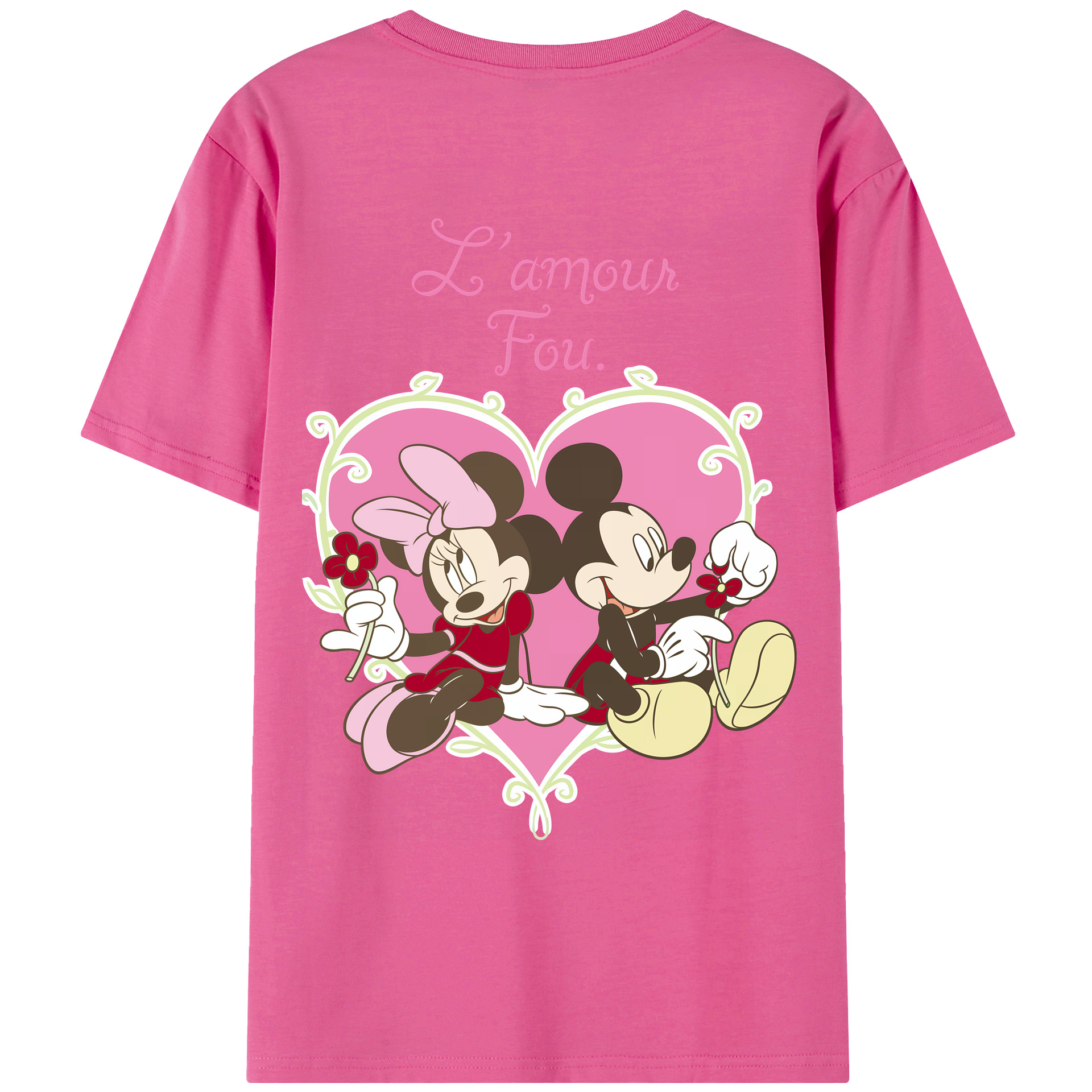（画像用） ミッキーマウス Mickey Mouse レディース半袖Tシャツ(バックプリント)