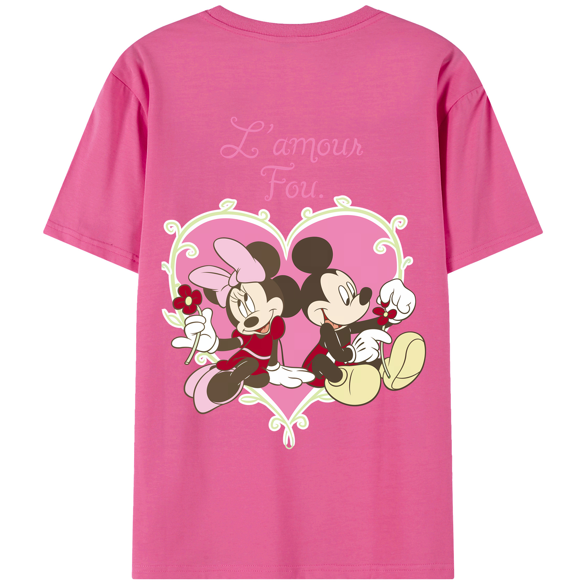 （画像用） ミッキーマウス Mickey Mouse レディース半袖Tシャツ(バックプリント)