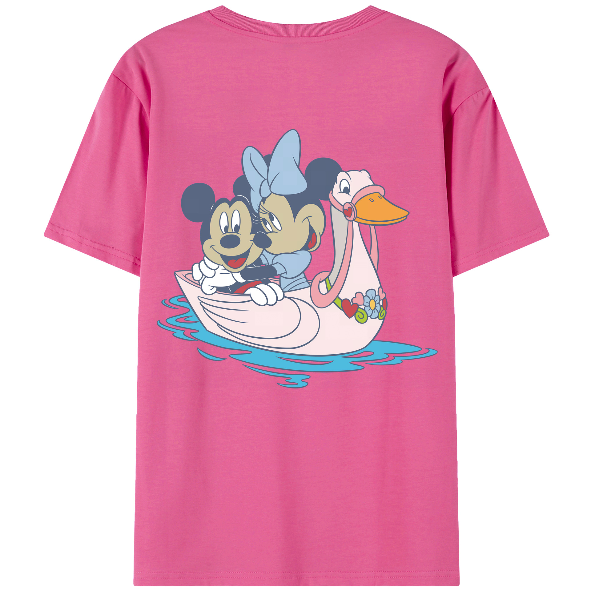 （画像用） ミッキーマウス Mickey Mouse レディース半袖Tシャツ(バックプリント)